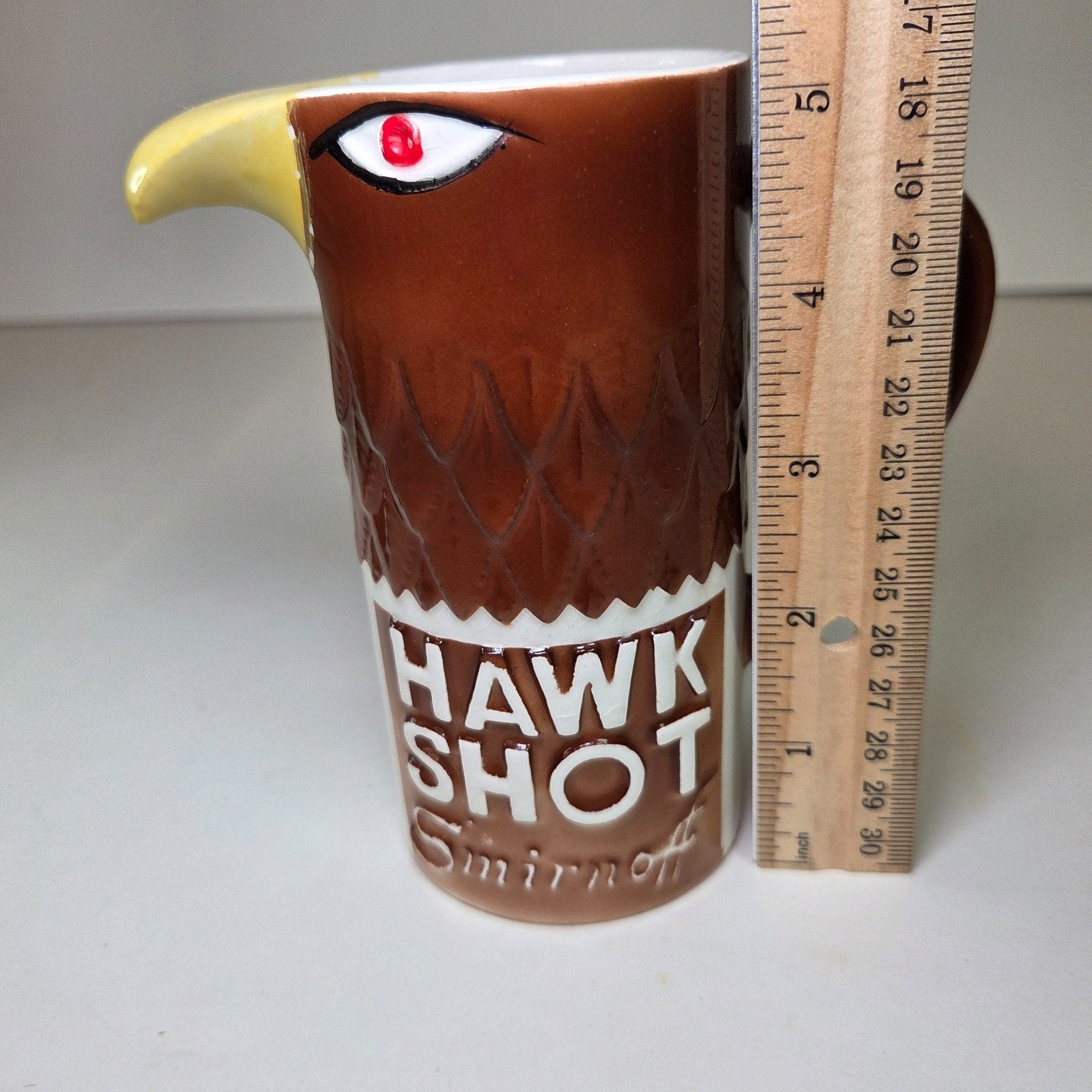 1976 Smirnoff Hawk Shot Eagle Head Mug by McCoy – Vintage Barware 5.25”