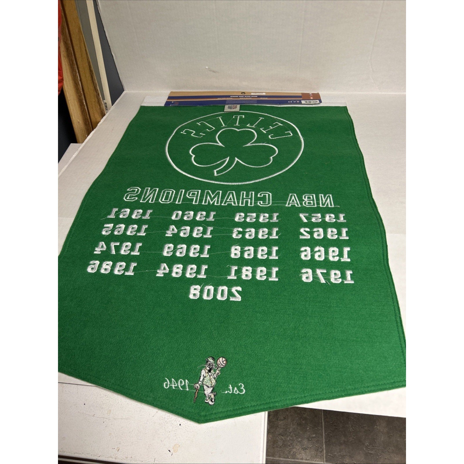 Boston Celtics Wool Blend NBA Champion Banner, 24" x 36"