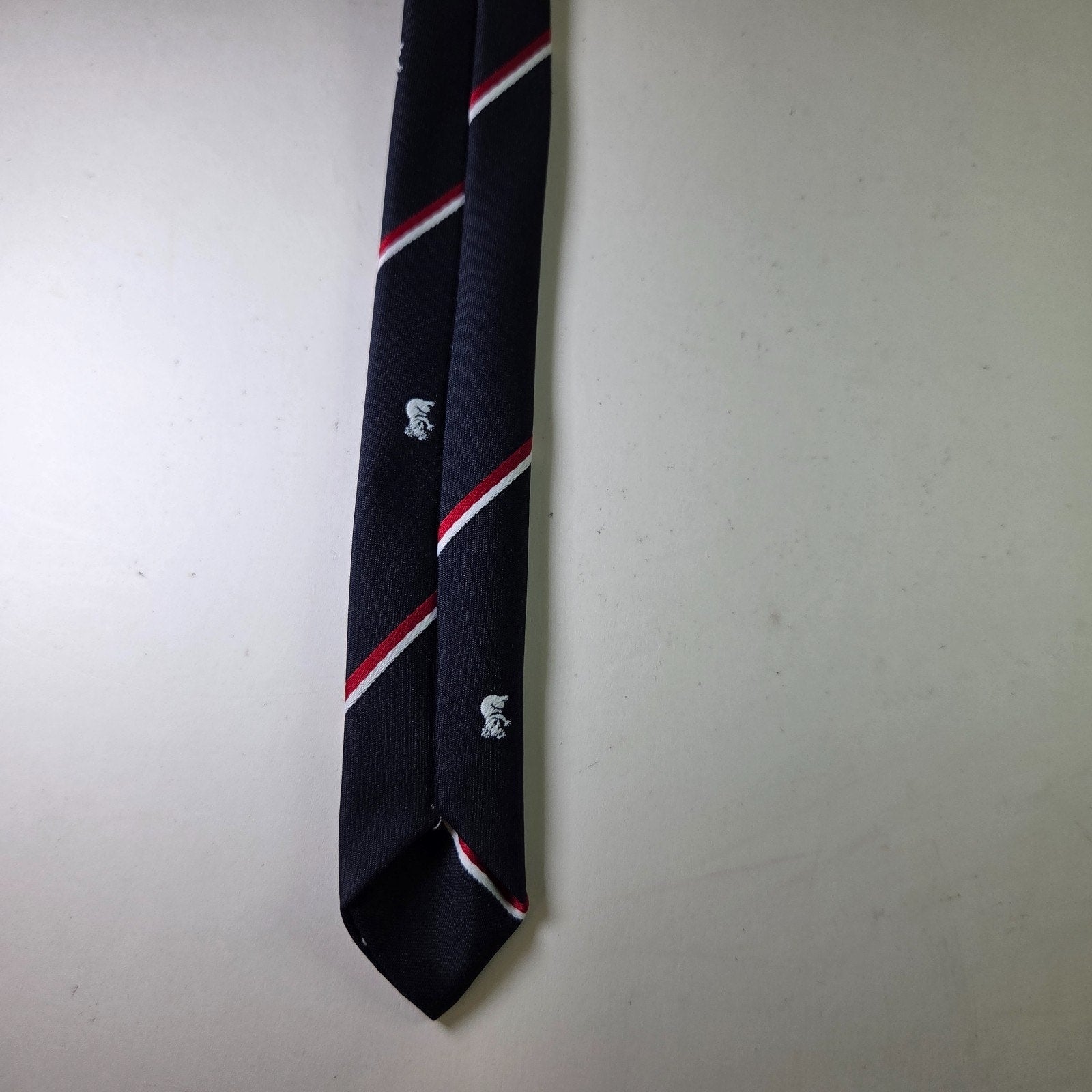 Austico Koala Novelty Stripe Tie Navy Red White Made in Australia 53" x 2.75"