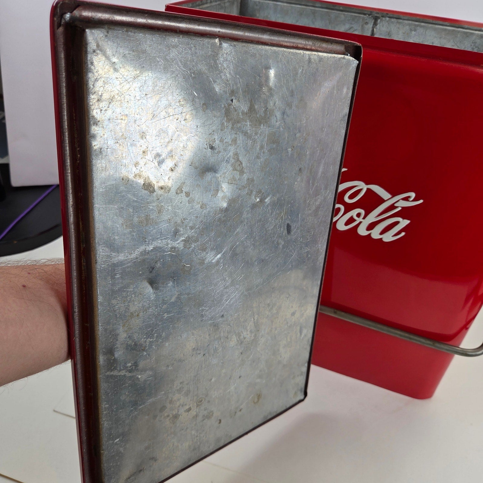 1954 Coca-Cola Picnic Cooler St Thomas Metal Signs Canada Original Red