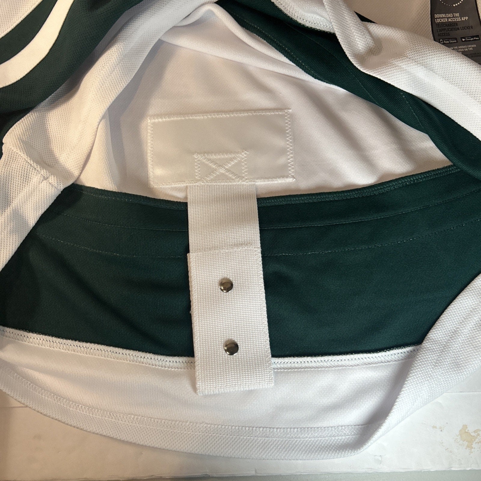 Minnesota Wild Adidas Jersey White Size 46 Climalite NHL Hockey Fight Strap New