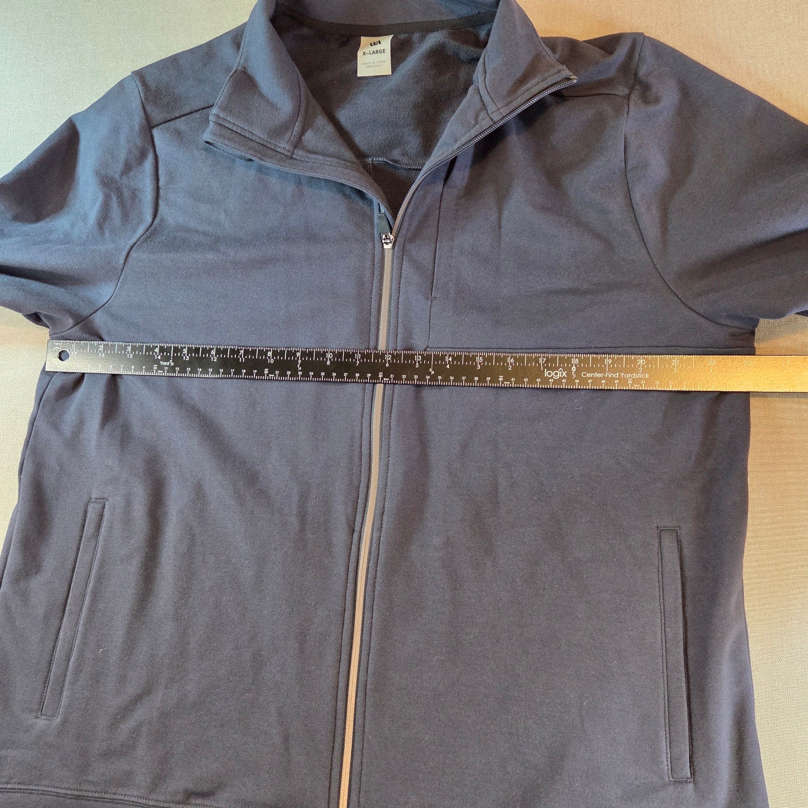 RVCA Full Zip Jacket XL Navy Cotton Blend Logo Streetwear