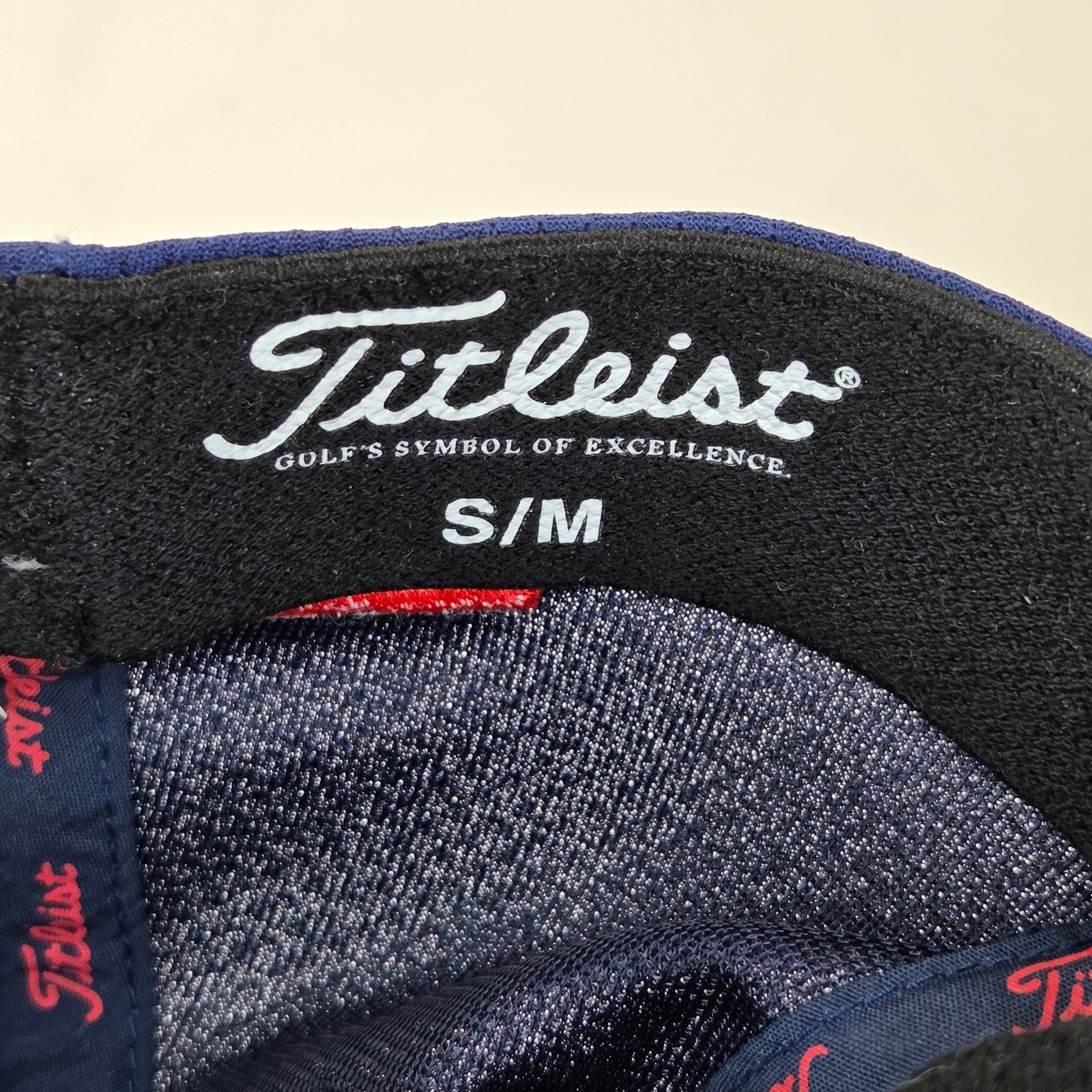 Titleist Pro V1 A-Flex Fitted Golf Cap Hat S/M Coolmax China FJ Logo Navy