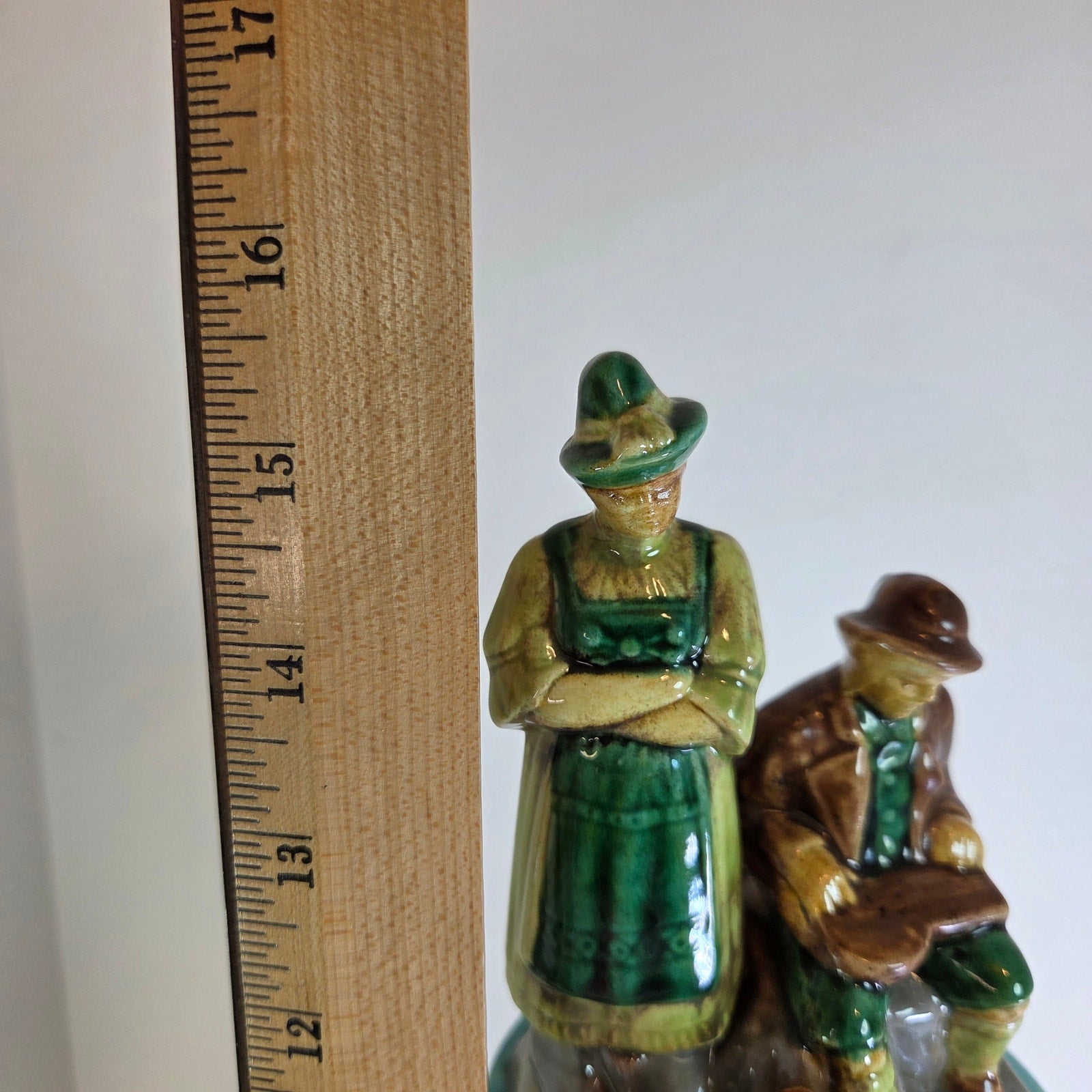 Hand‑Signed “By Mimi 1976” Ceramic Stein – Standing & Seated Figures Lid