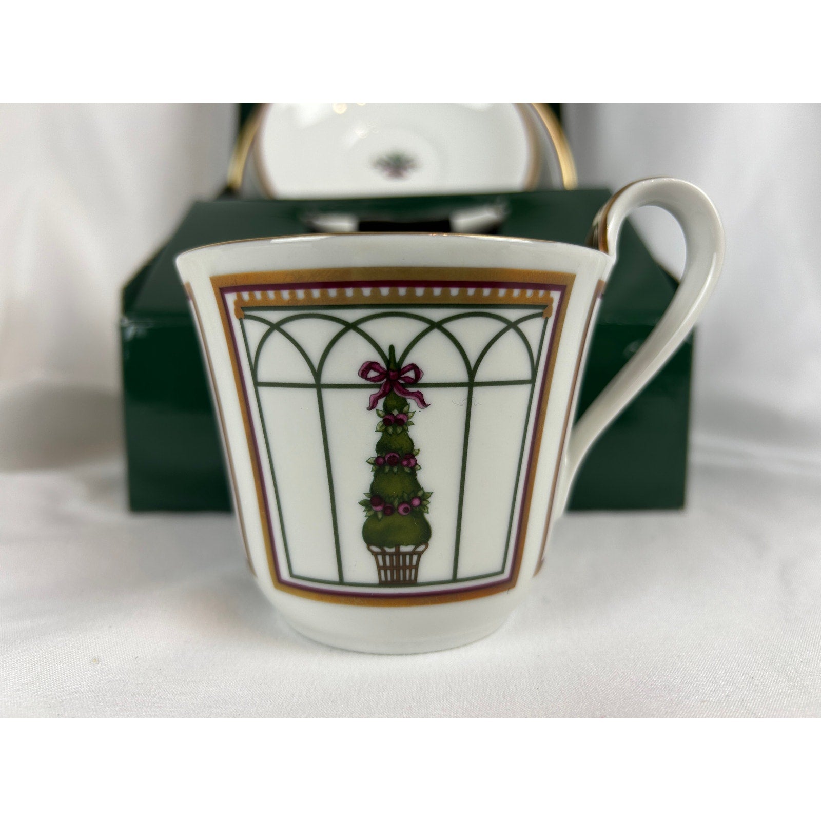 Bing Grondahl 1999 Holiday Cup Saucer Dessert Plate Set Jette Frolich Box