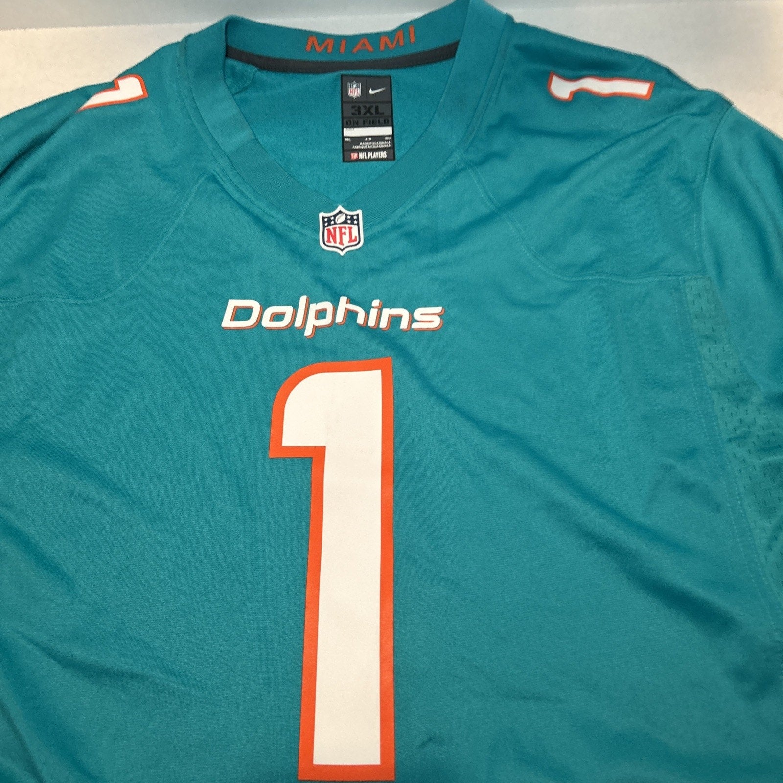 Tua Tagovailoa #1, Miami Dolphins NFL Nike On Field Football Jersey 3XL
