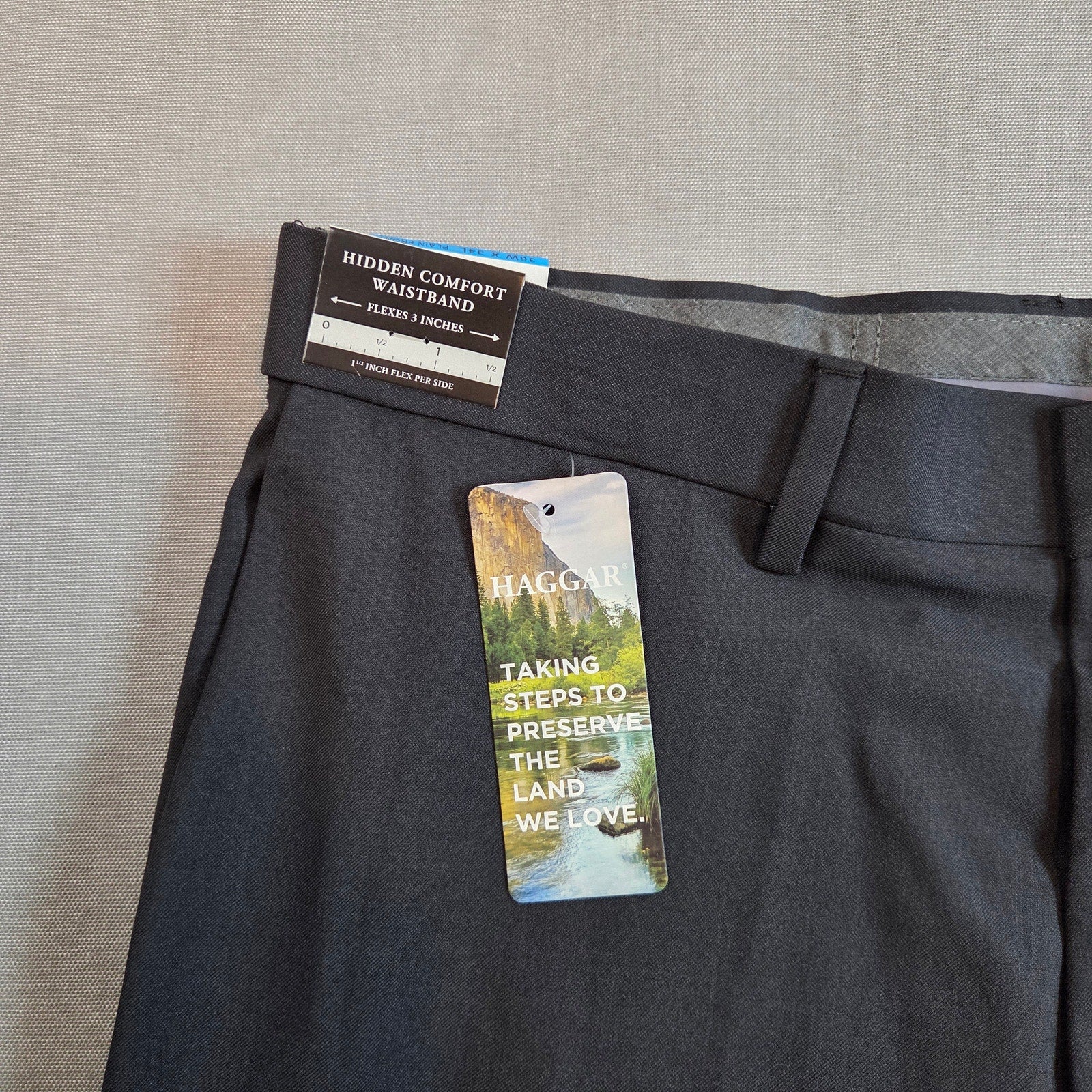 Haggar Premium Comfort Dress Pants 36x34 Classic Fit Gray NWT Wrinkle Free