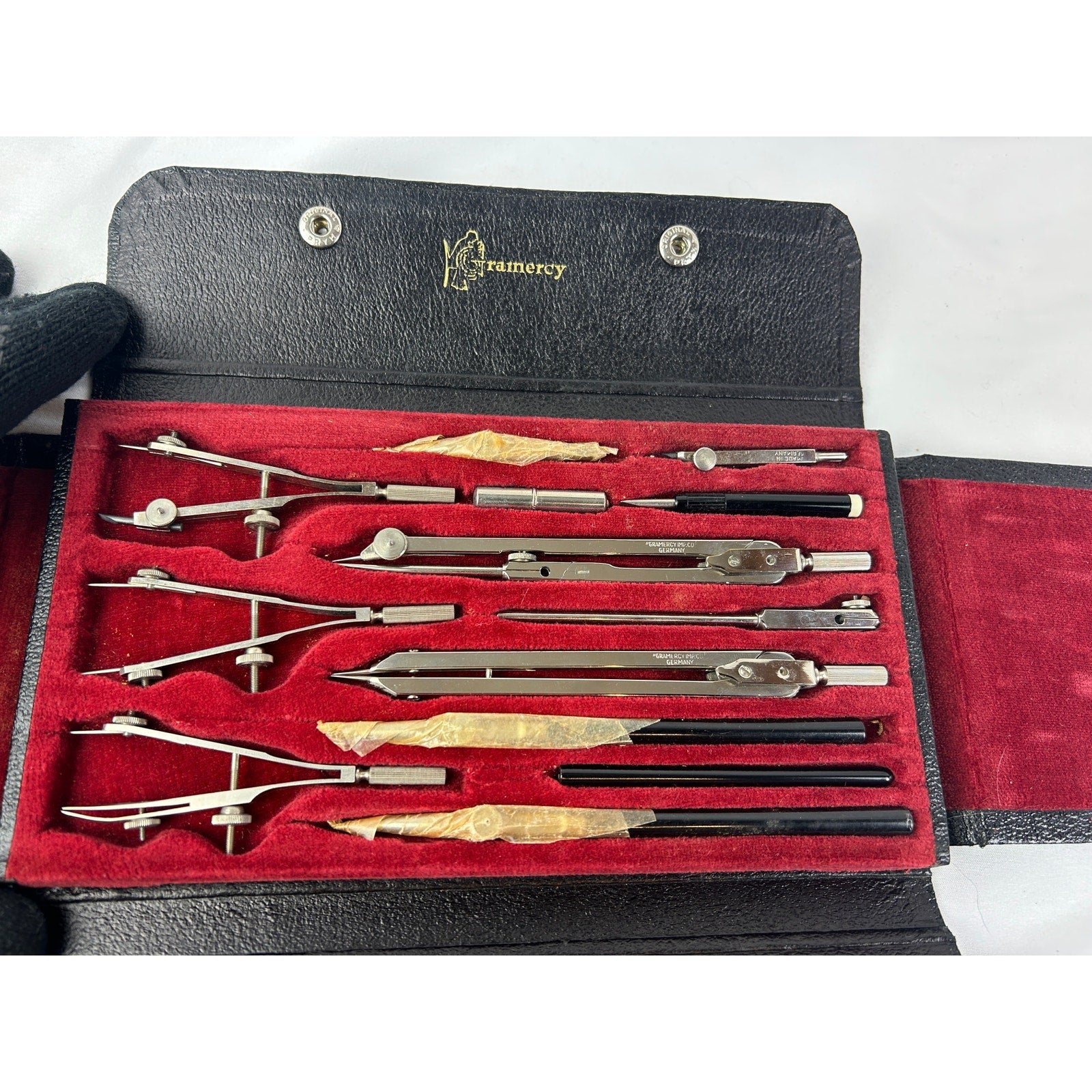 Koh I Noor Trameri Drafting Compass Set Germany 1720 in Case Vintage