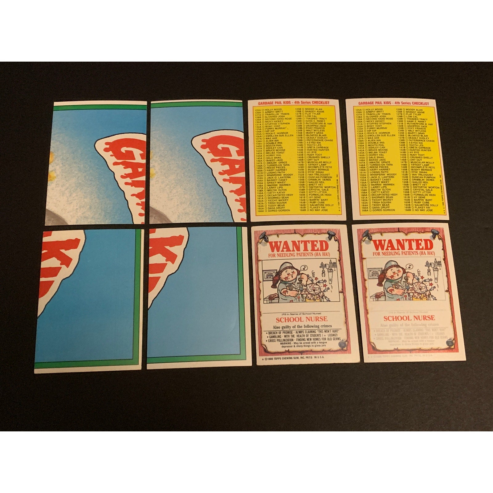 1986 Topps Garbage Pail Kids Series 4 Complete Set w/ Reese Pieces Crystal Gale