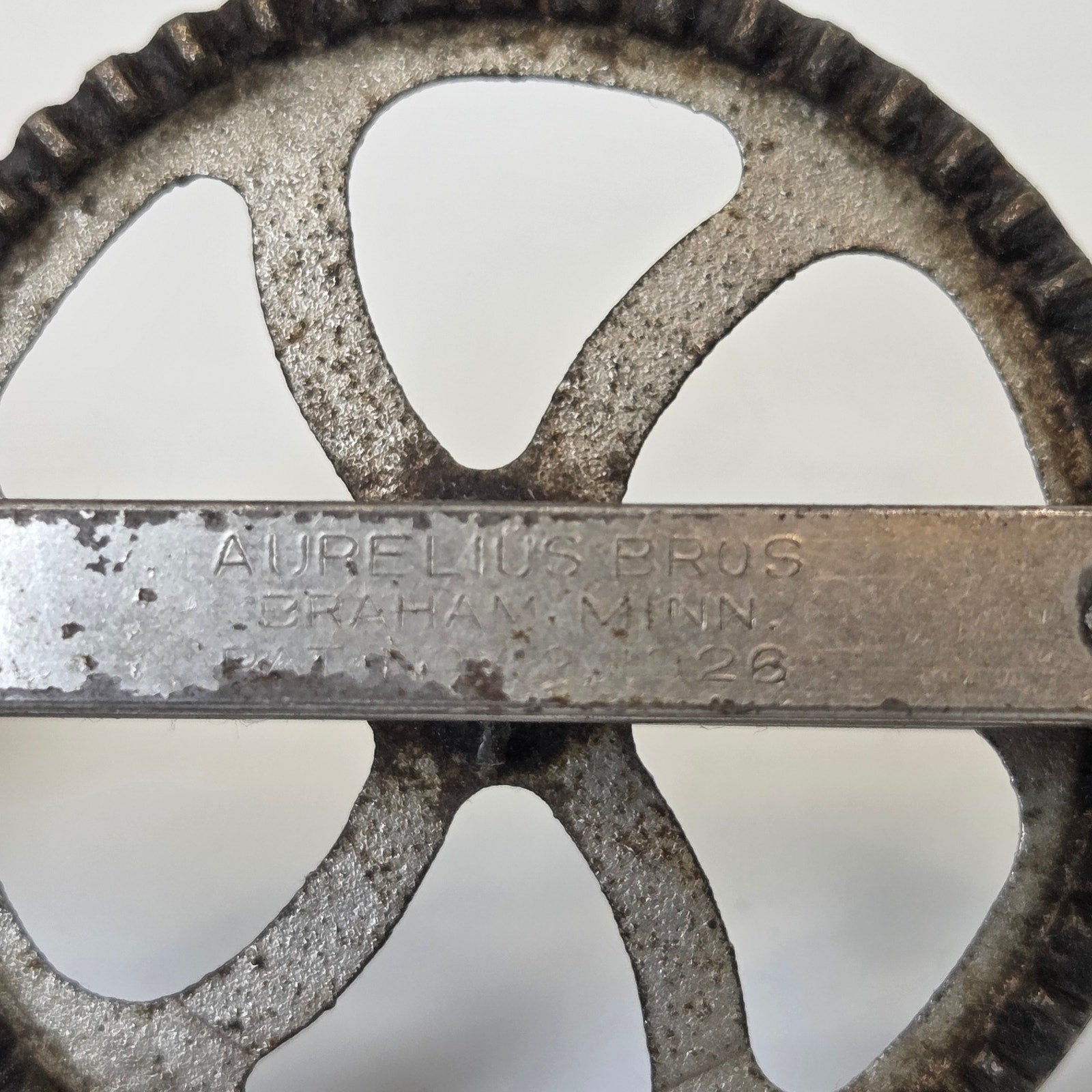 Aurelius Bros Hand Crank Egg Beater Mixer Braham MN Cast Gear 1920s