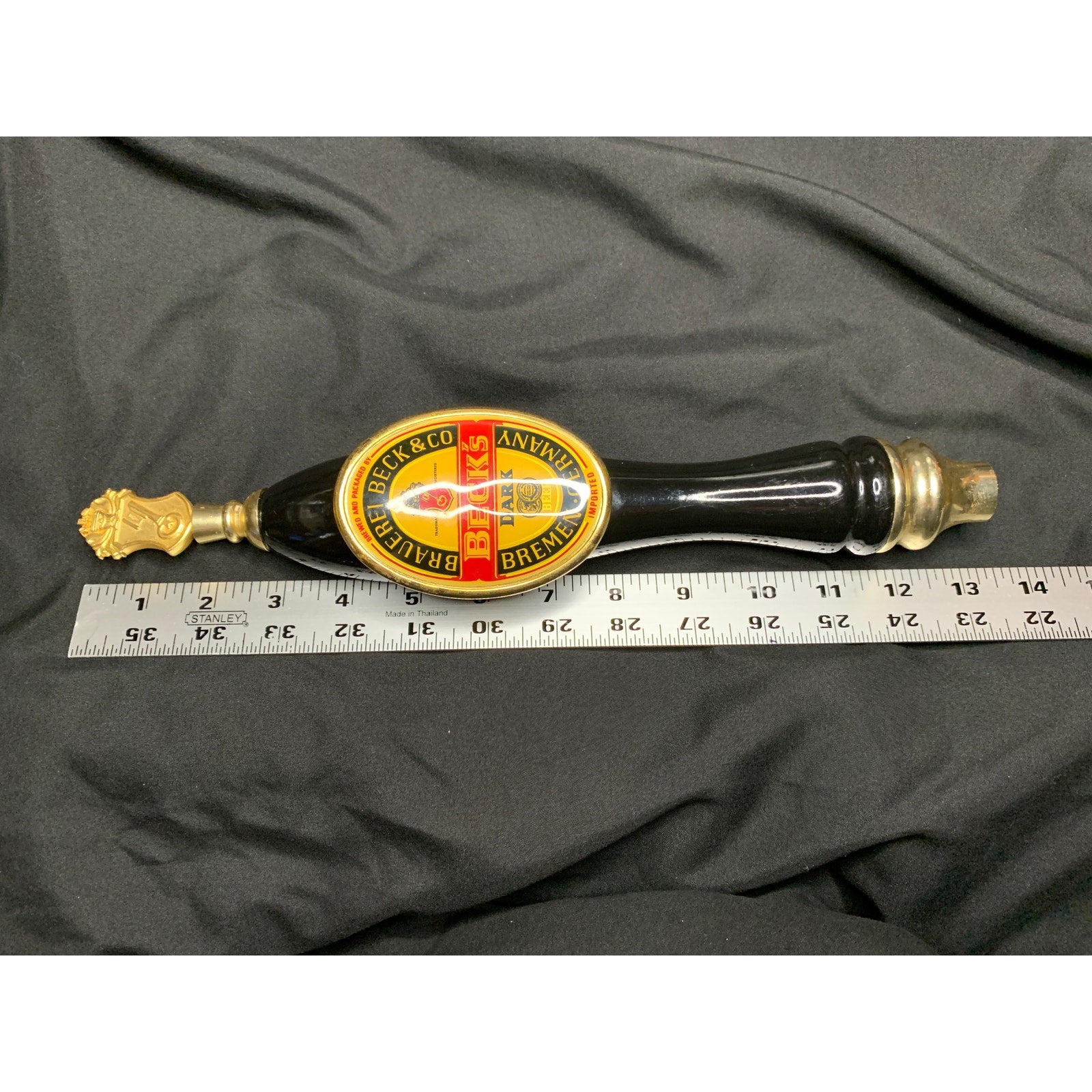 Beck's Dark Beer Tap Handle German Import Black Gold 13 Inch Keg Pull