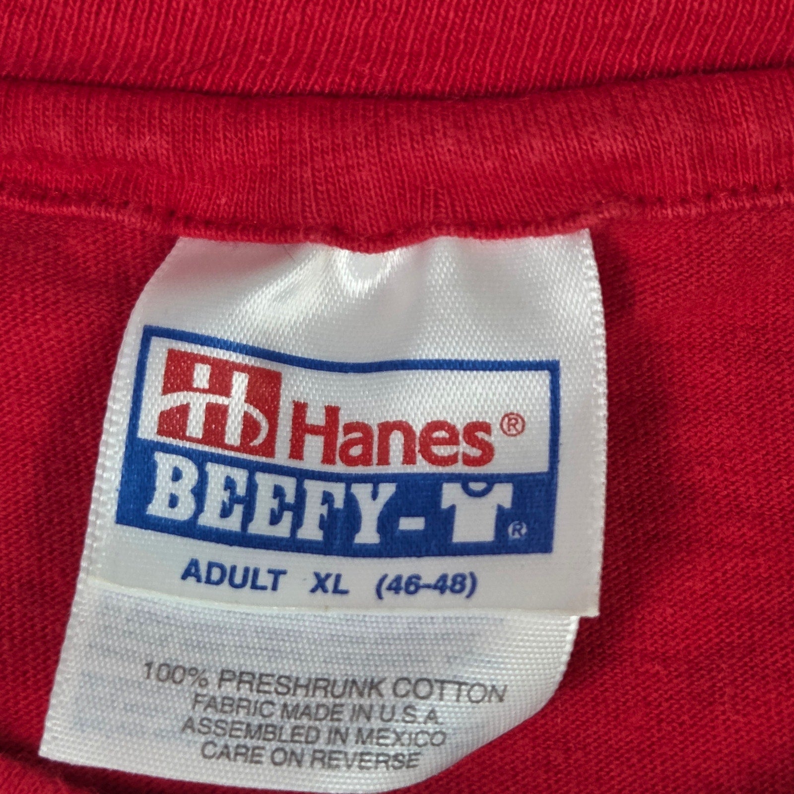 Vintage Hanes Beefy-T Zacatecas Appleton WI Single Stitch Red T Shirt XL