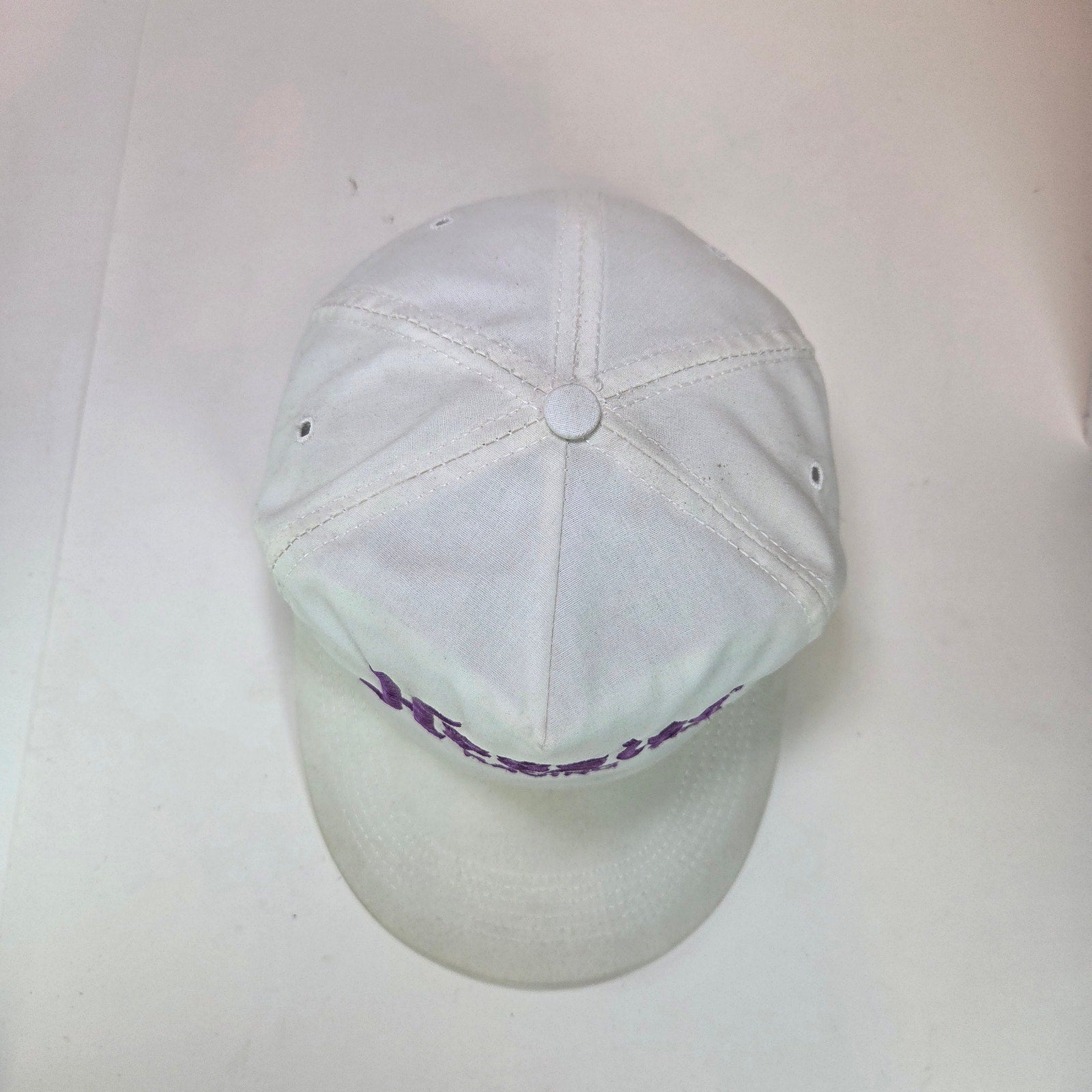 Vintage 90s Hoosier Racing Tire Snapback Hat White Purple Logo USA Made