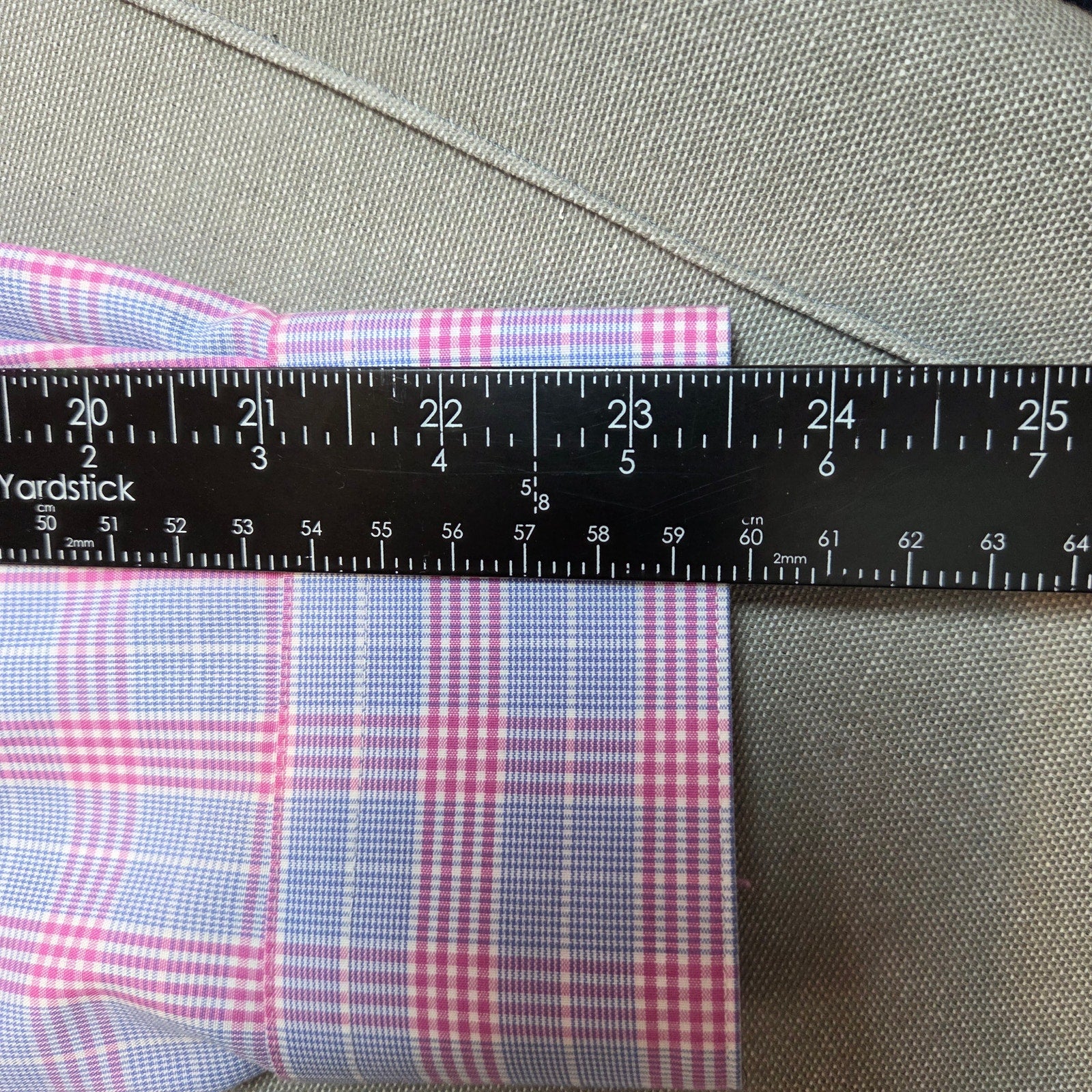 Pronto Uomo Slim Fit Non-Iron Pink Blue Plaid Dress Shirt 16 32/33