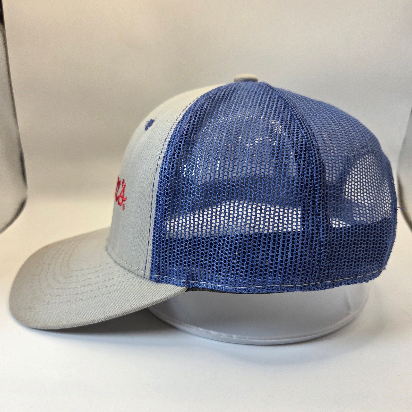 Hamm's Beer Trucker Snapback Hat Outdoor Cap Gray Blue Mesh OSFM Adjustable 2018