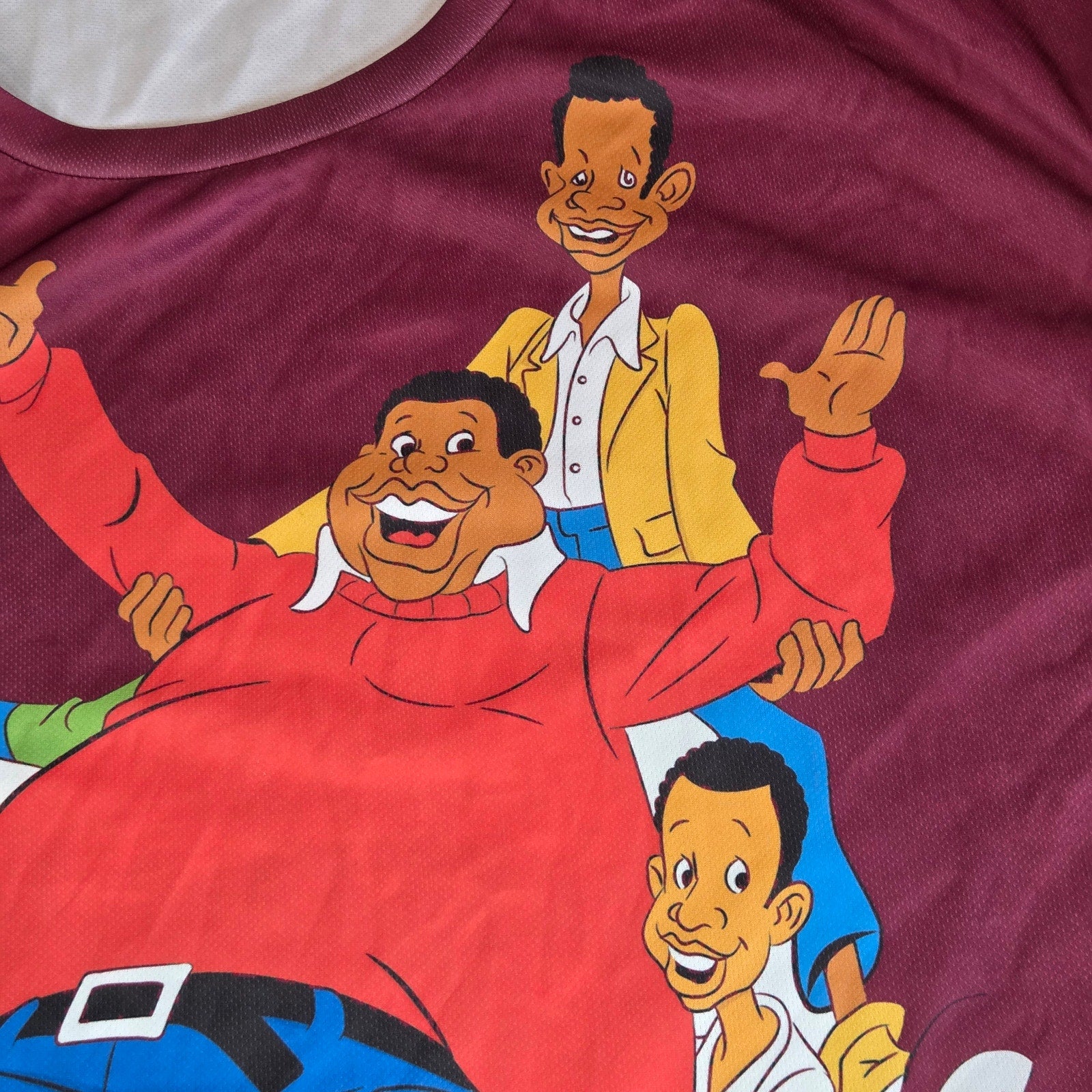 Fat Albert & Friends Fan Made All Over Print Graphic Tee XXL Maroon
