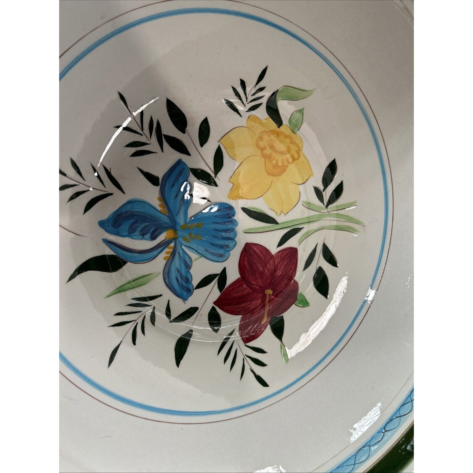 Stangl Pottery Country Garden 12" Round Serving Salad Bowl USA 1960s