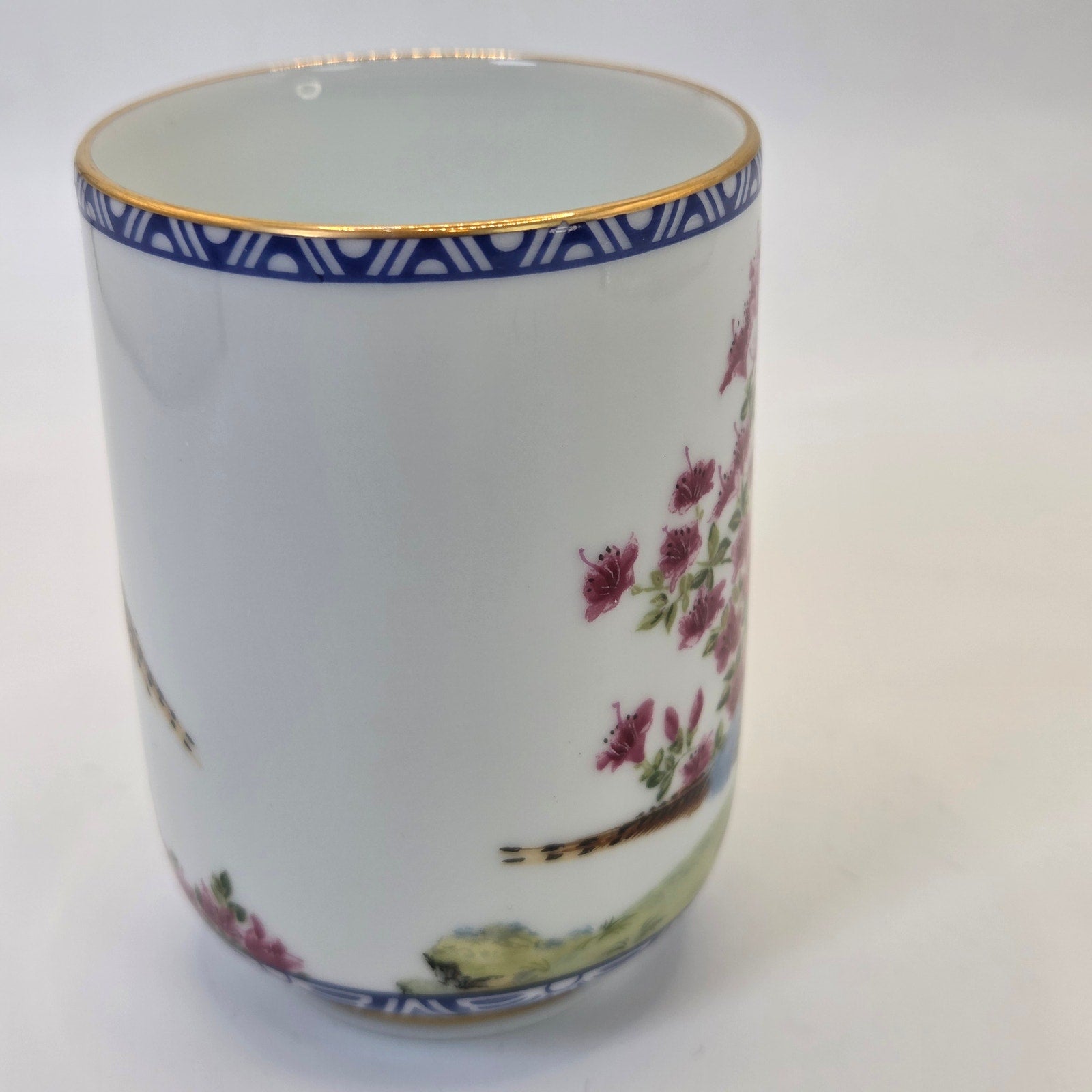 Franklin Mint 1985 Fine Porcelain Tea Cup Pheasant Bird Floral Japan