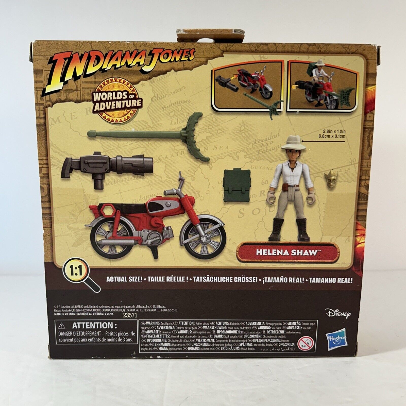 NEW Hasbro Indiana Jones: Worlds of Adventure Helena Shaw with Motorcycle Action
