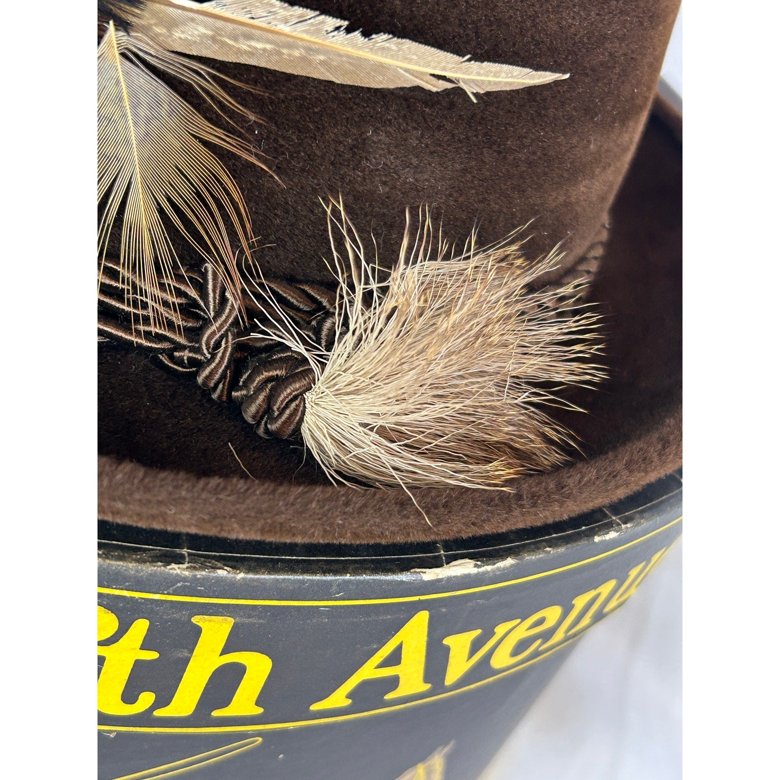 Dobbs Fifth Ave Brown Velour Homburg Hat Size 8 German Made w Box