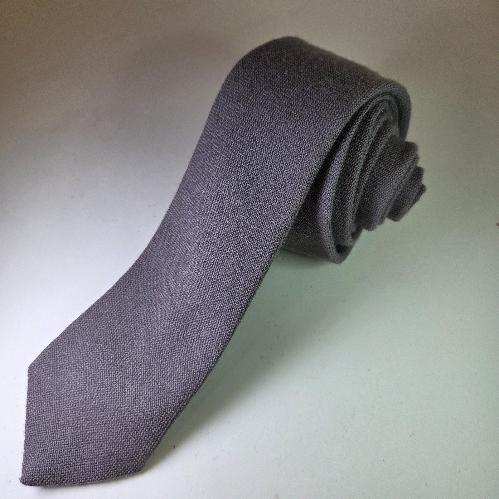 Berkley Cravats Gray Lambswool Tie Woven in Scotland 2.75” Vintage