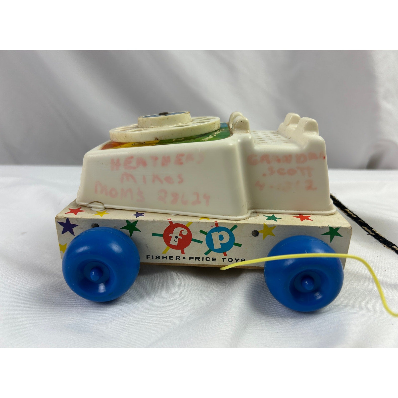 Vintage Fisher Price Chatter Telephone 747 Pull Toy 1960s USA