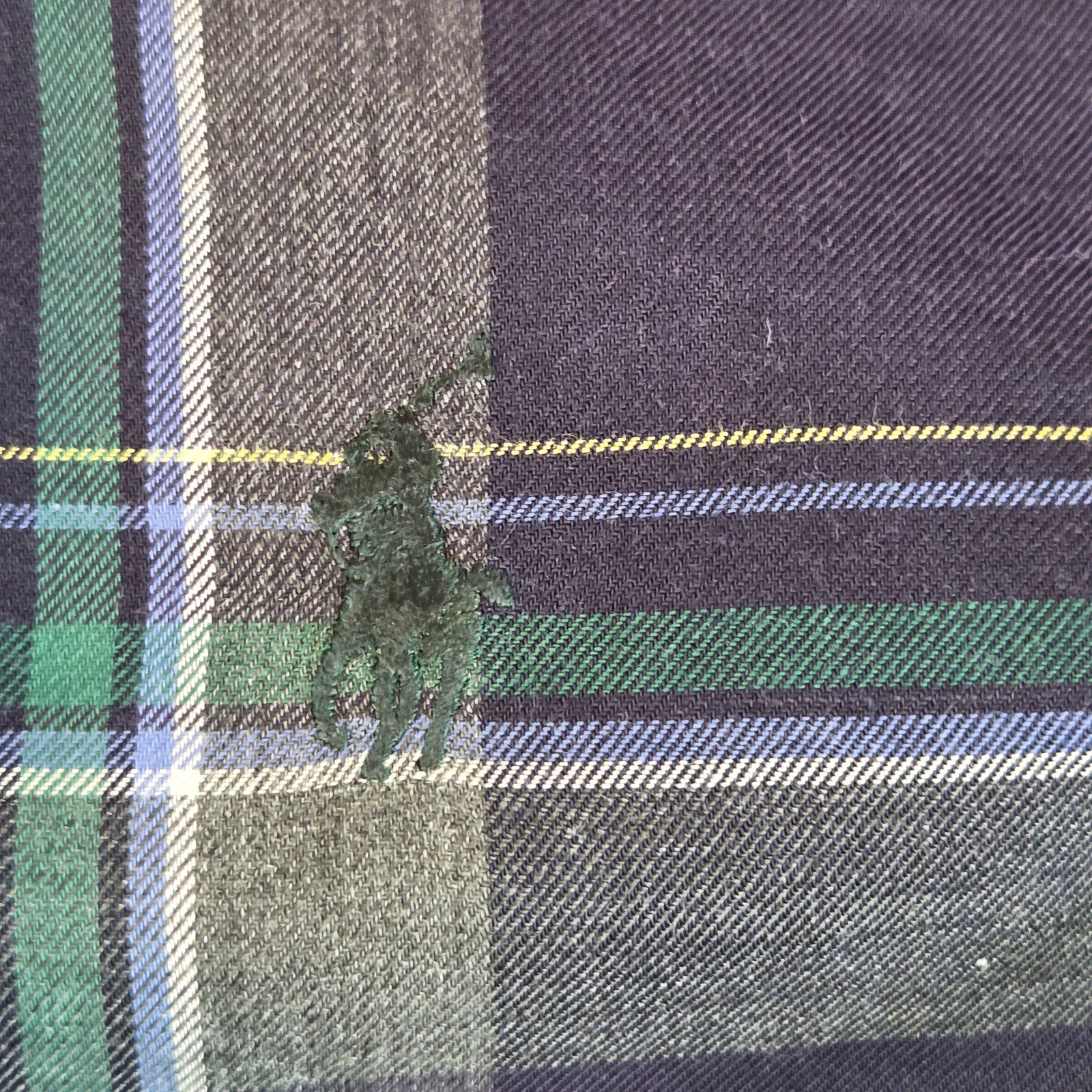 Vintage Ralph Lauren Blake XXL Plaid Button Down Shirt Blue Green Cotton