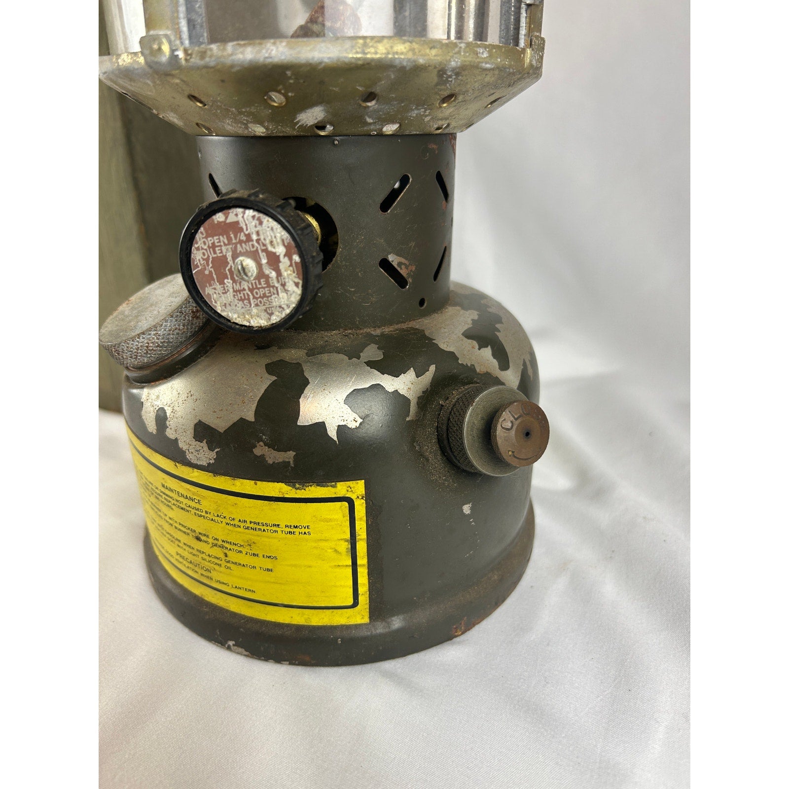 US Military 1963 SMP Lantern With Original Wood Crate Camping Light