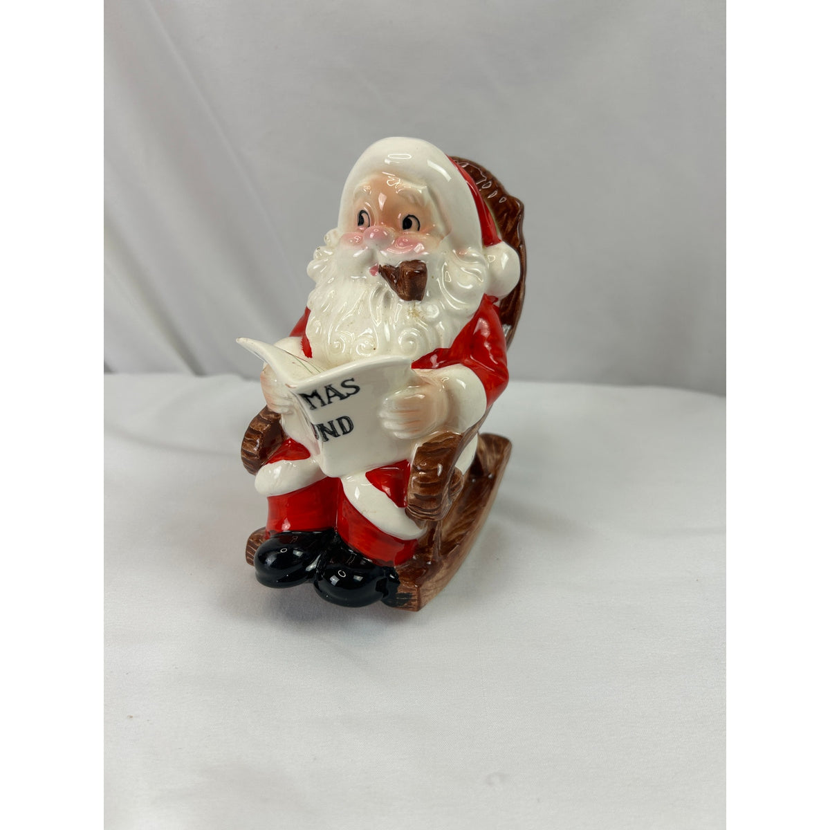 Vintage Lefton Santa Claus Christmas Fund Coin Bank Rocking Chair Japan