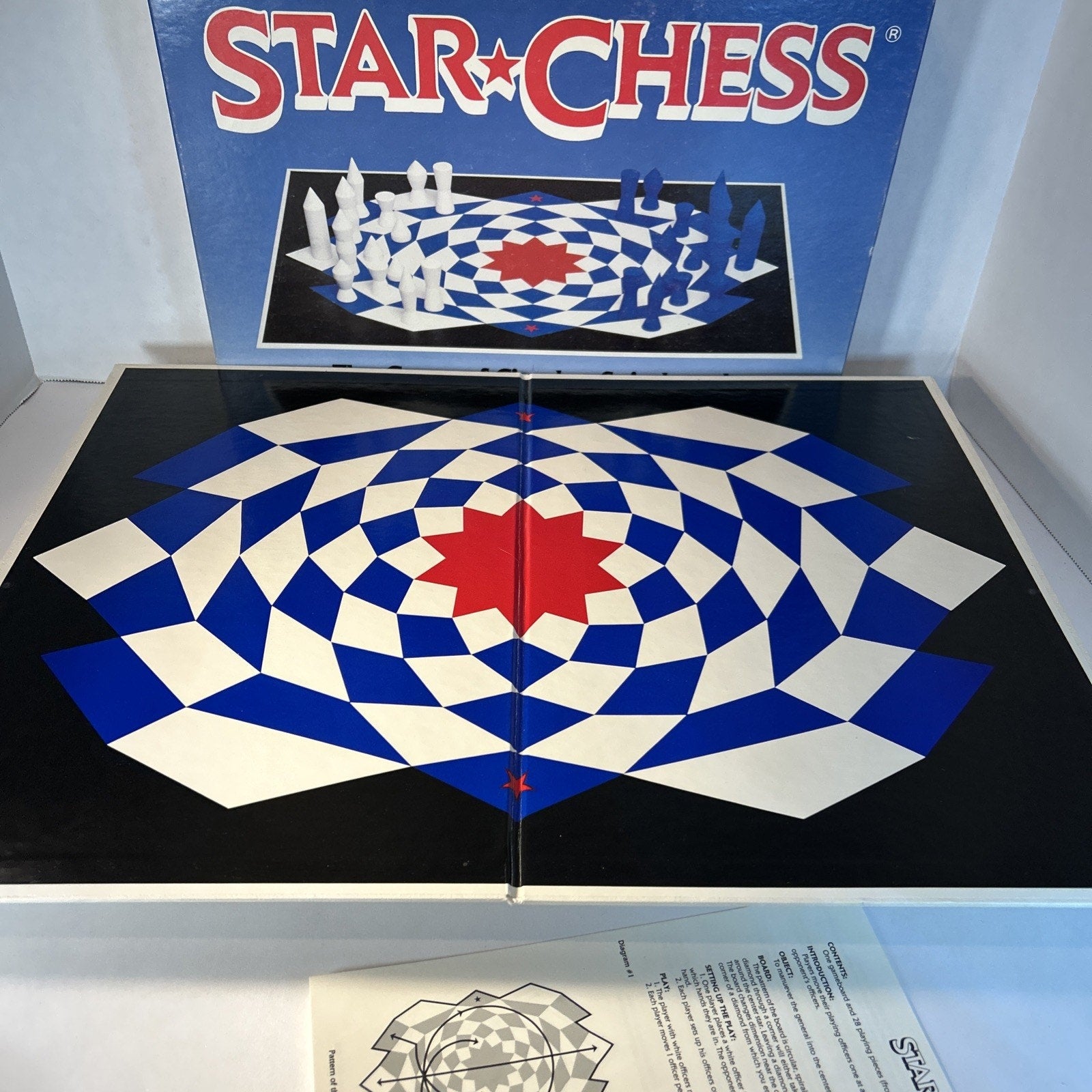 Star Chess Board Game Circular Spiral Straight Maneuvers Complete w/ Box