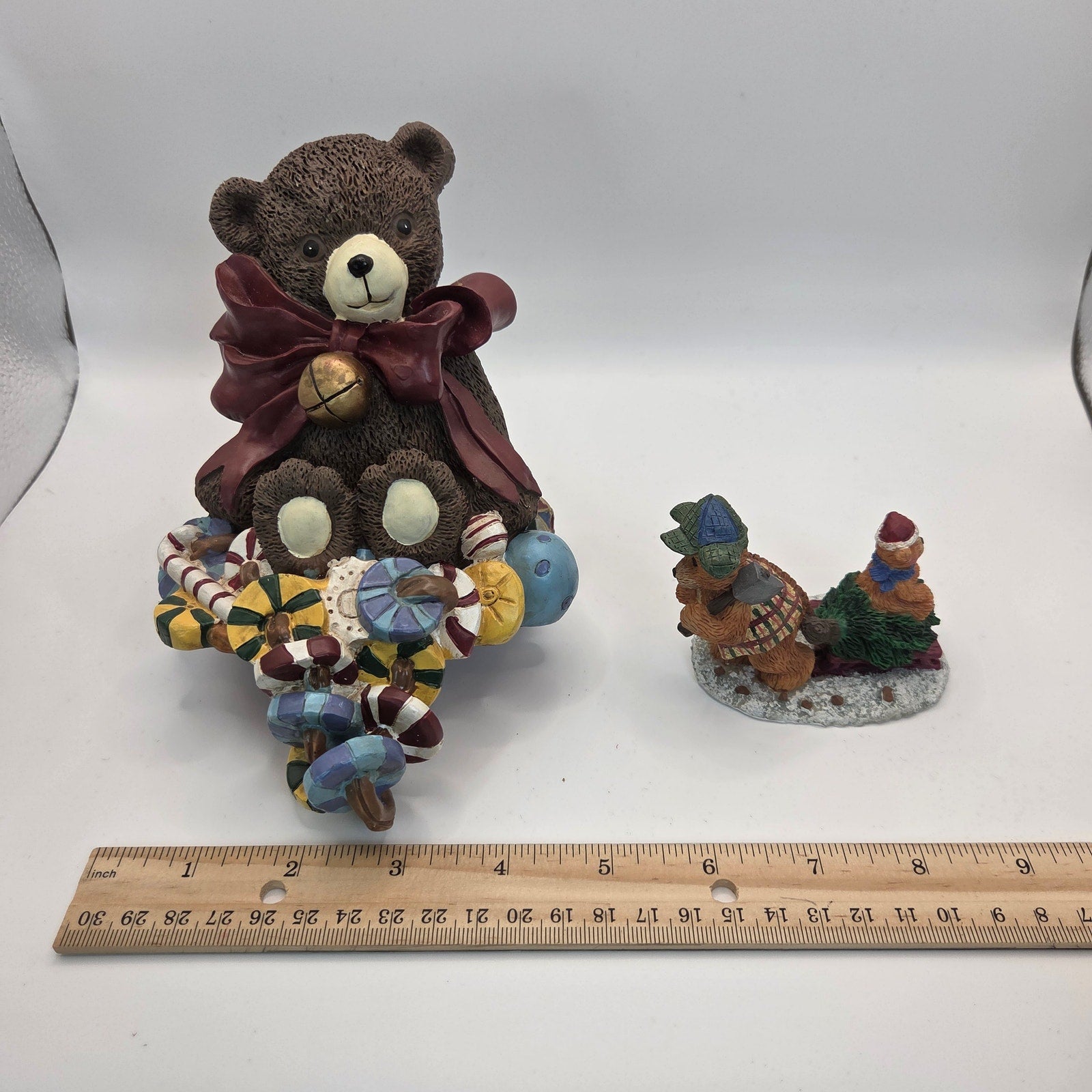 Vintage Style Bear Figurine Lot – Russ Berrie & Stocking Holder