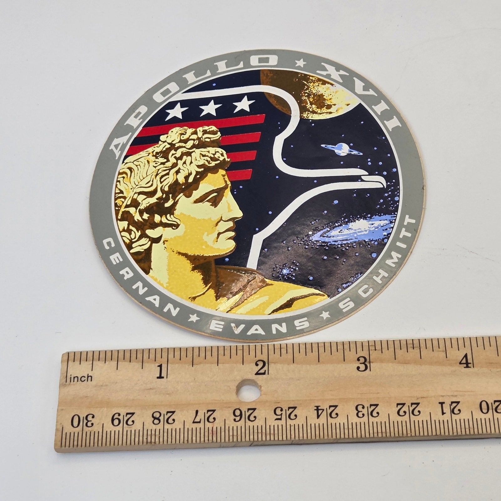 NASA Apollo 17 Vintage Mission Decal Sticker Cernan Evans Schmitt 1970s Space