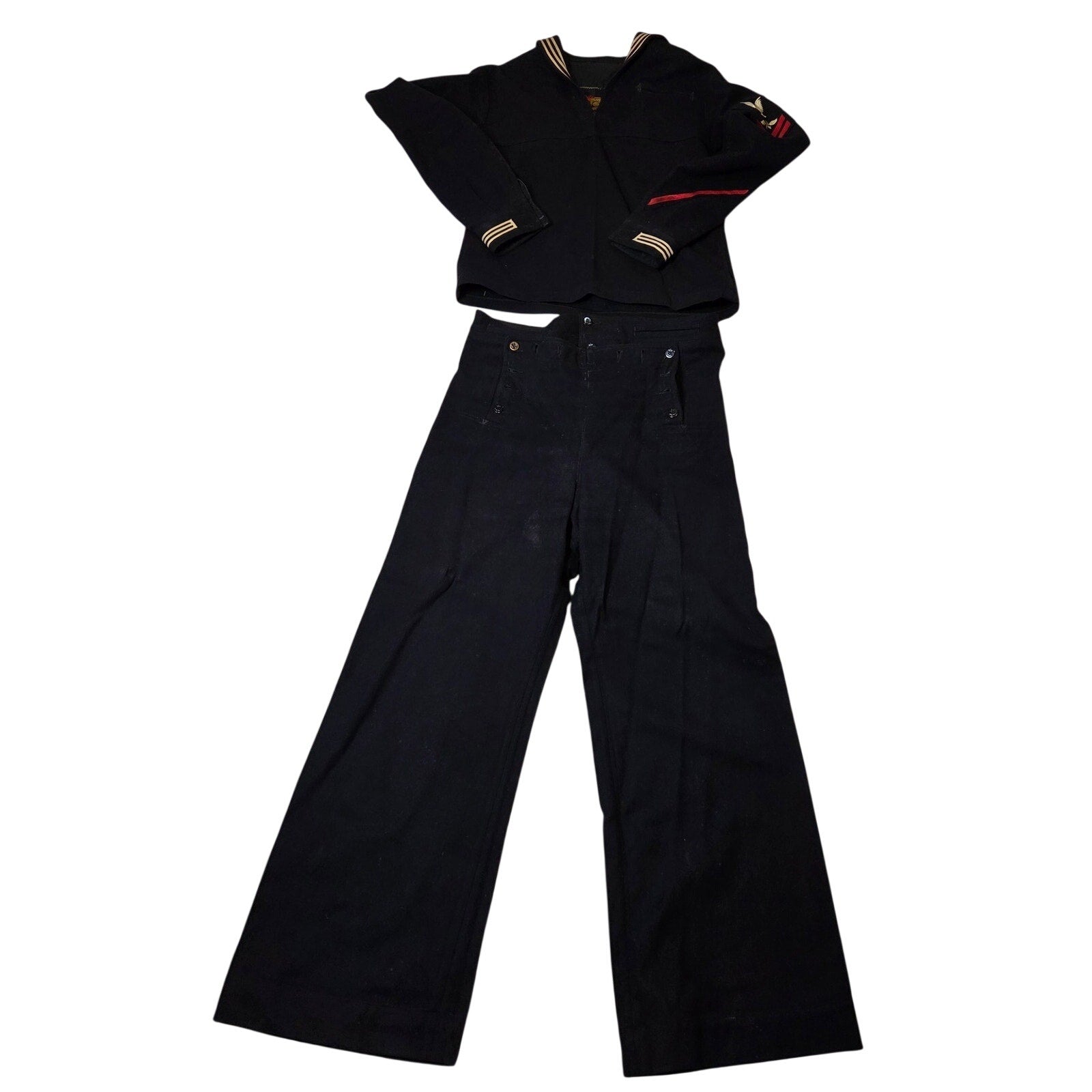 Vintage Seafarer US Navy Dress Blue Crackerjack Uniform Set Dragon BM2 32x29
