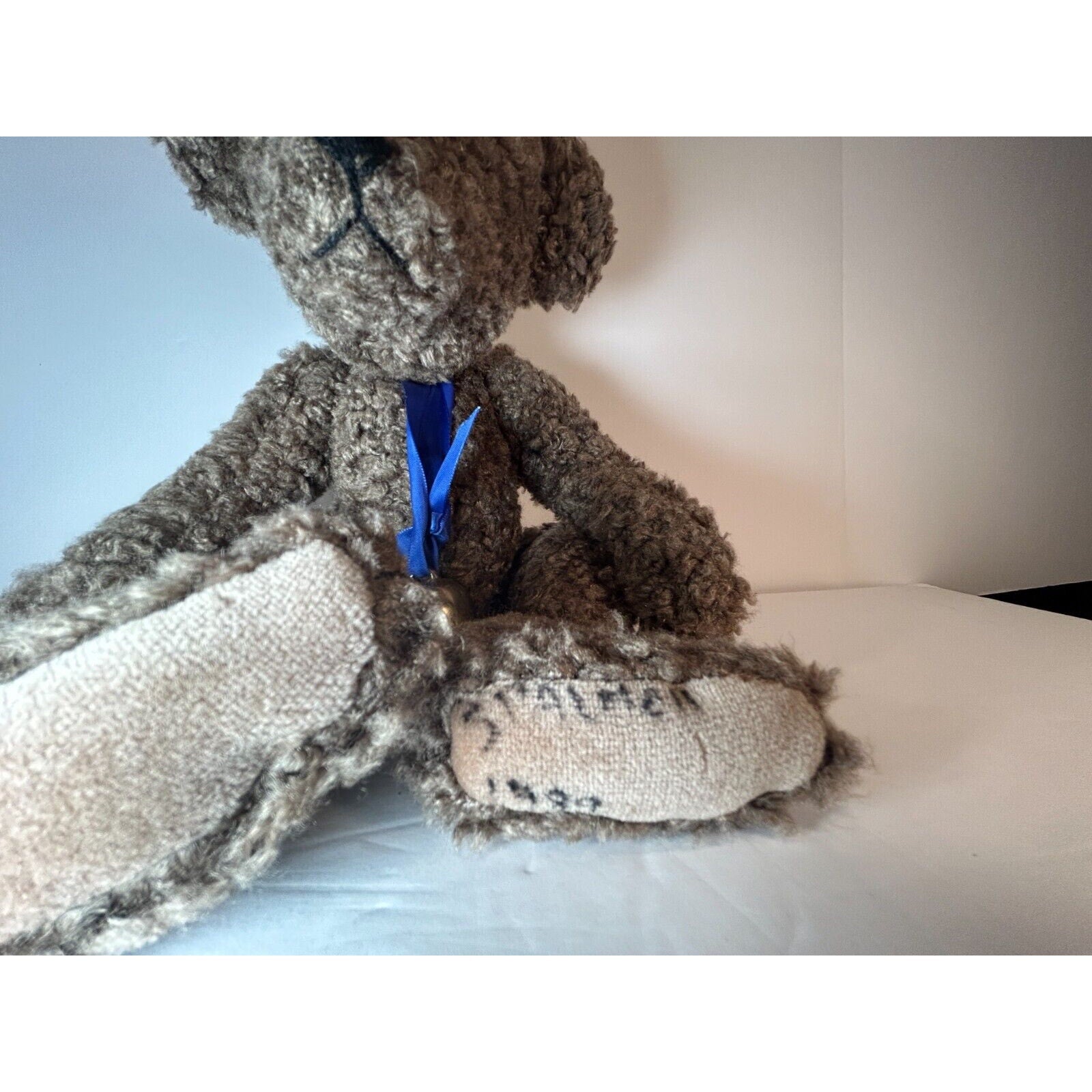 Vintage Handmade By Susan Palmer Golden Brown 5 Way Jointed Teddy Bear Plush