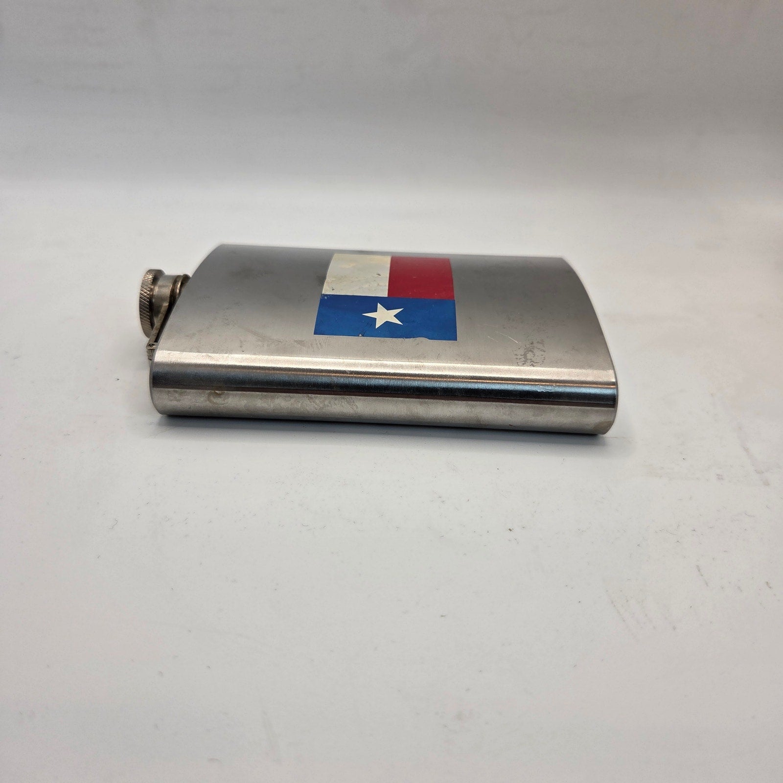 Texas Flag Stainless Steel 8oz Hip Flask Unbranded Drinkware Used Condition