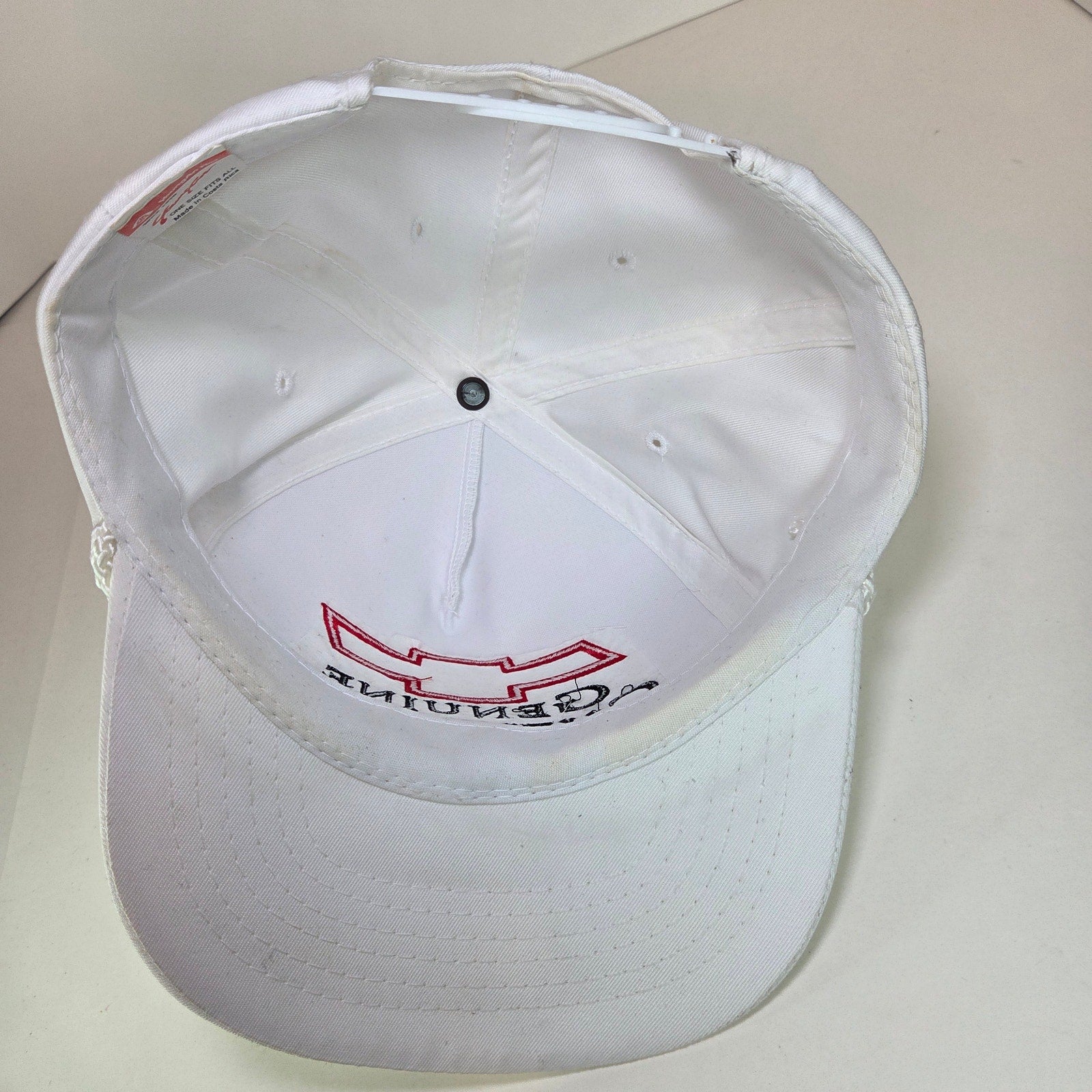 Vintage Chevrolet Genuine Chevy Logo Rope Snapback Hat White Red YoungAn OSFA