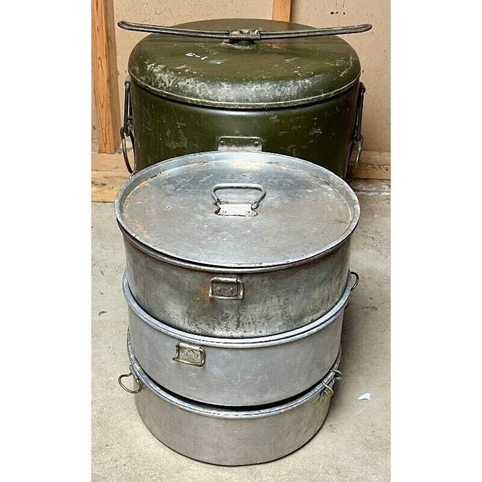 WWII US Army Mermite Food Container 1943/44 SMCO w/ 3 Inserts Militaria