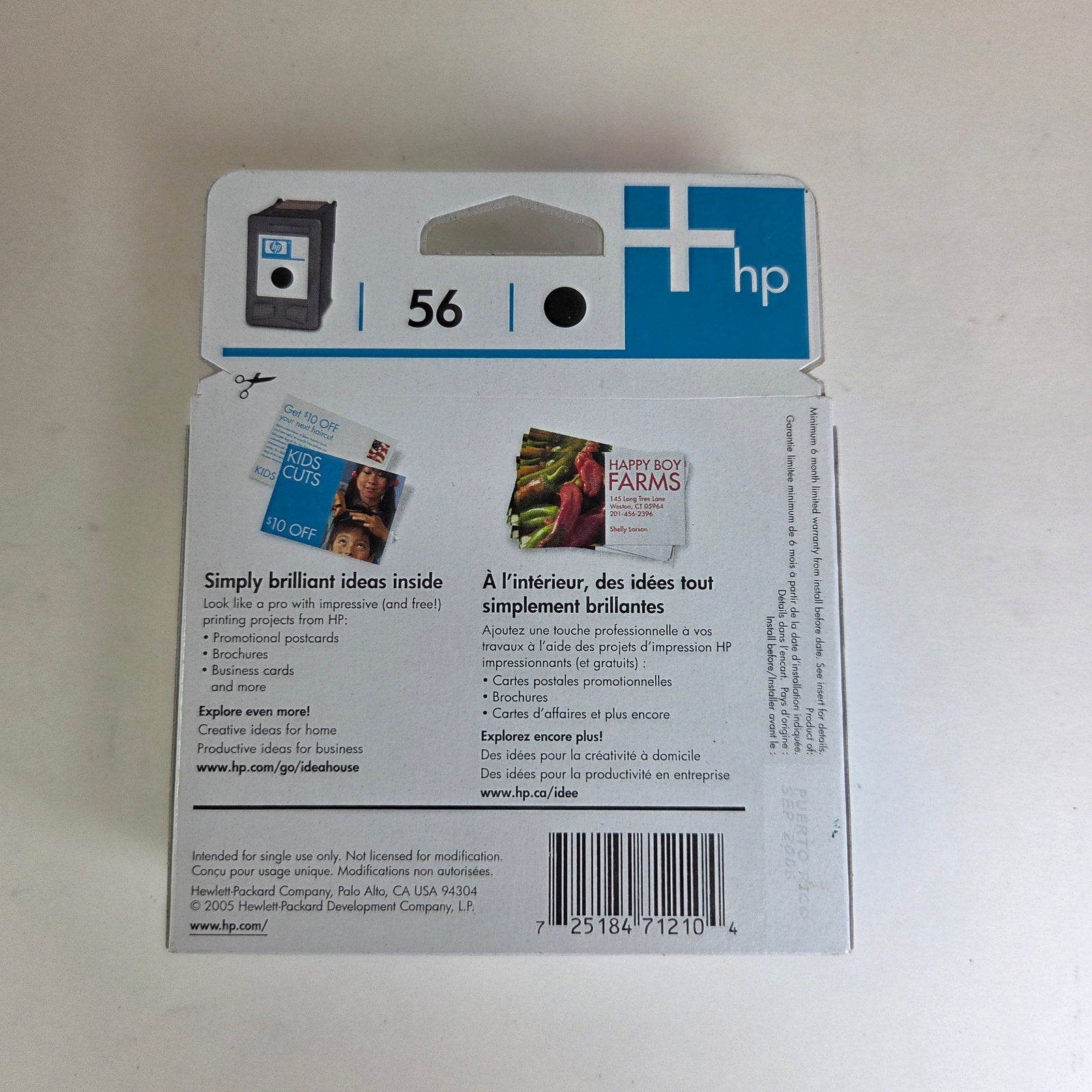 HP 56 Black Ink Cartridge C6656AC Sealed Genuine OEM Expired 2006