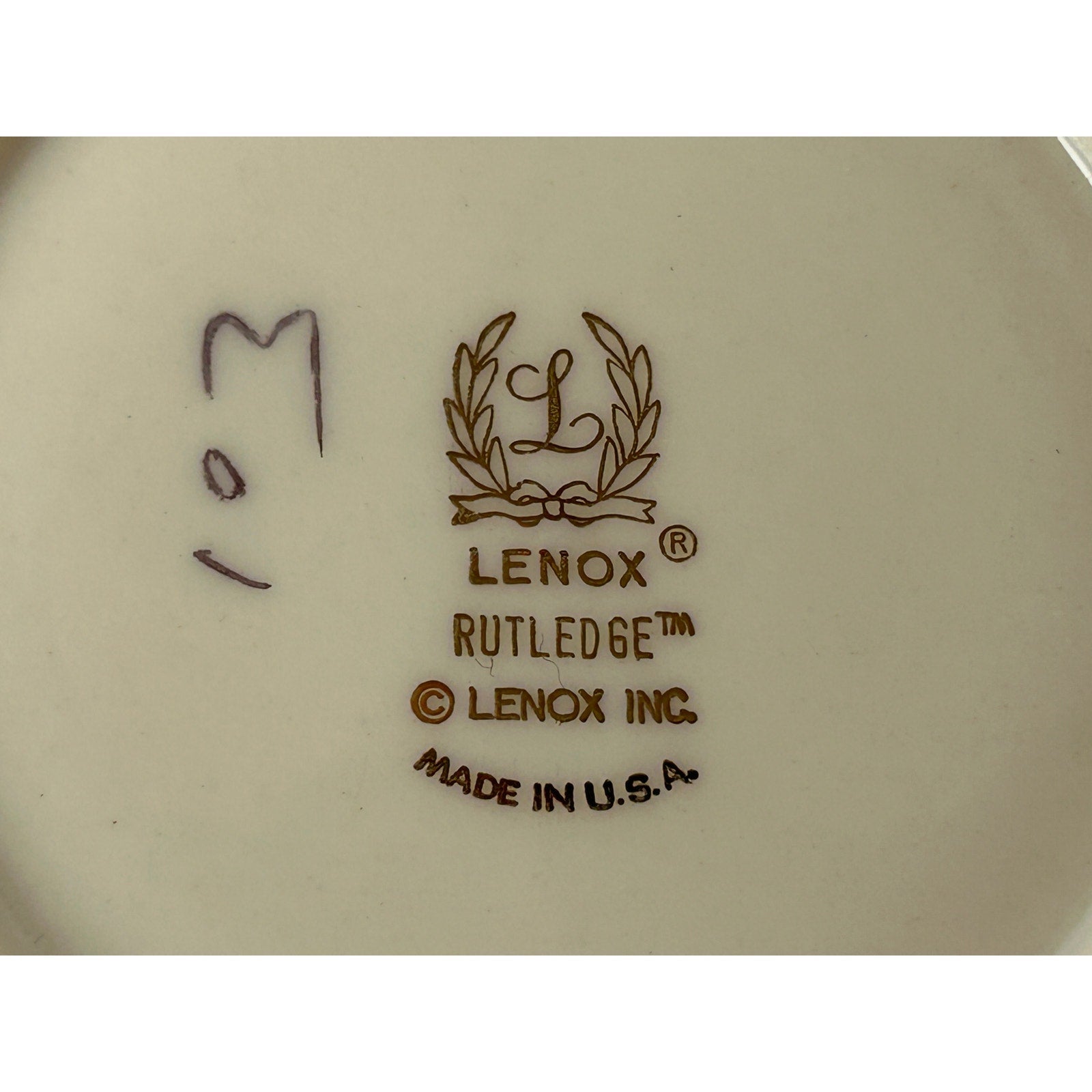 Lenox Rutledge Scalloped Saucer Plate, Ivory with Gold Trim, Vintage Made in USA