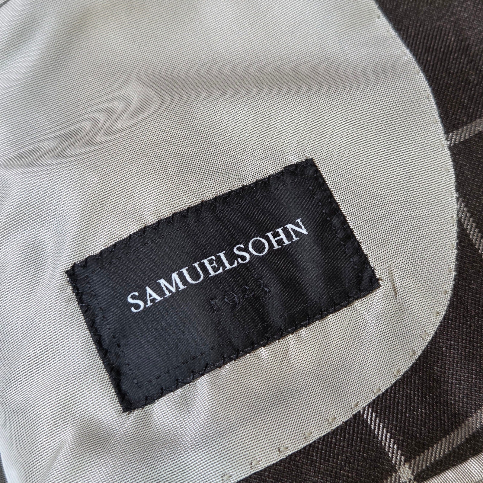 Samuelsohn Earl 44L Camel Hair Silk Windowpane Sport Coat Blazer Canada