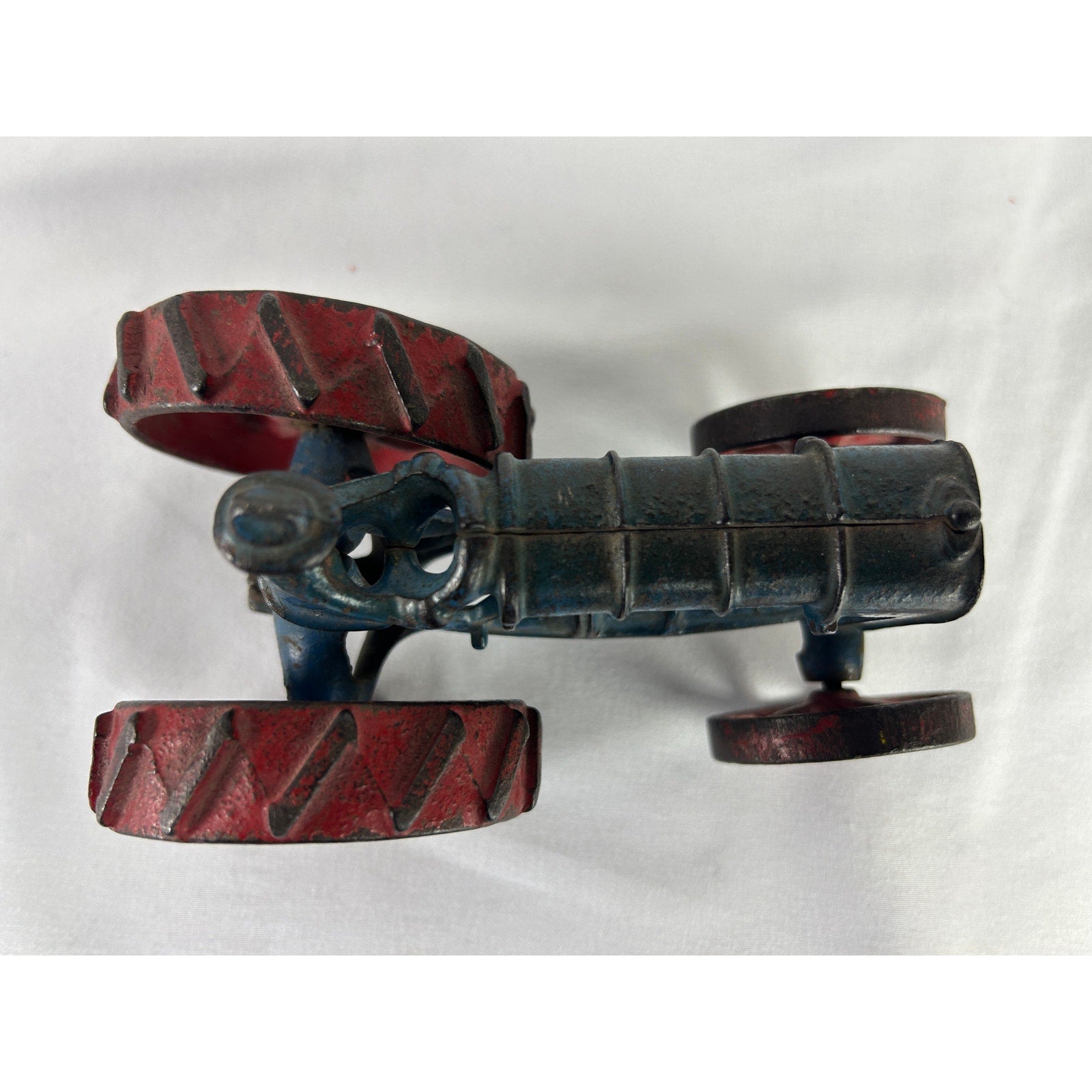 Vintage Arcade Cast Iron Farm Tractor and Plow Toy 1920s Era 11 in