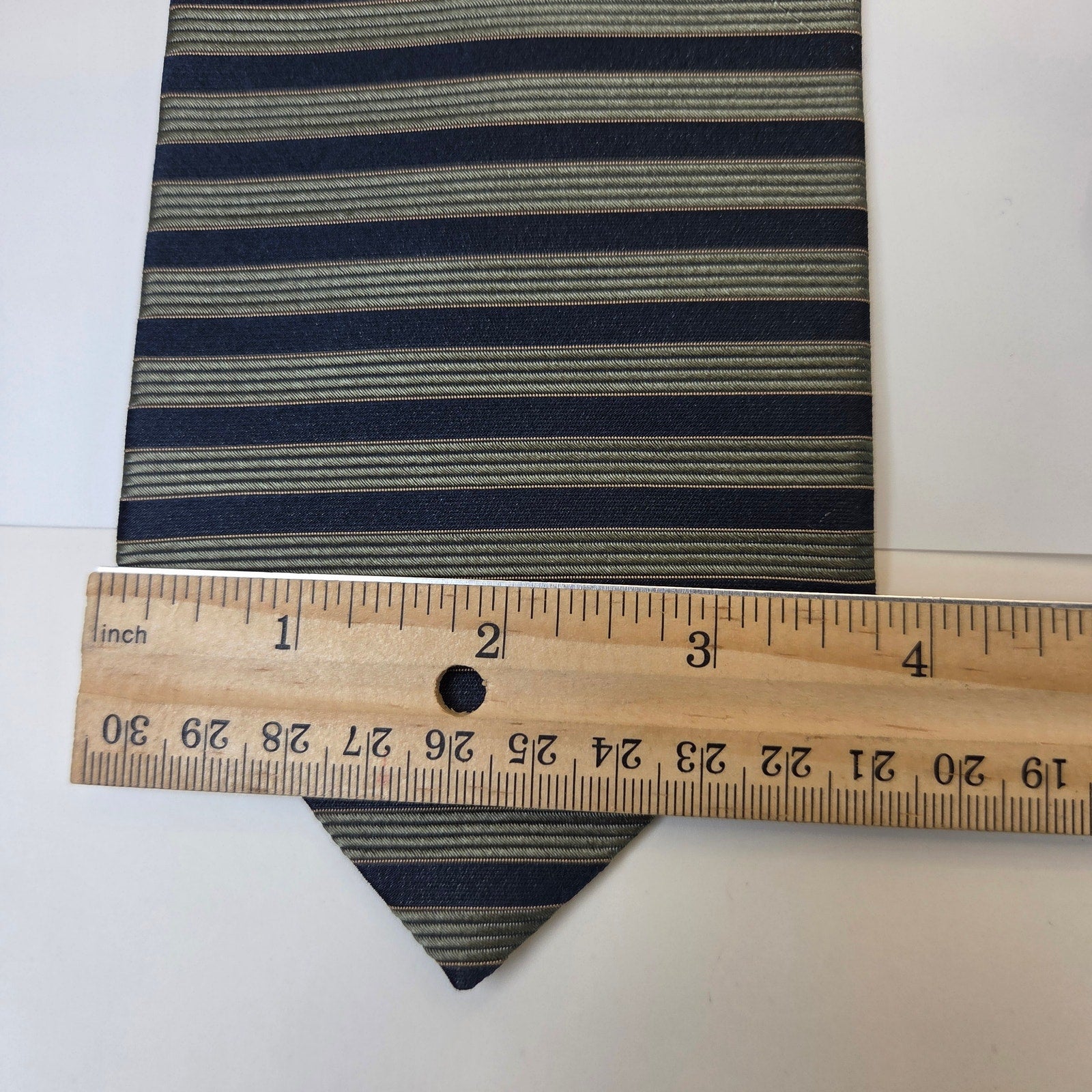 Tommy Hilfiger Silk Tie Lot 3 Green Blue Classic 3.75 USA Contrast Tips
