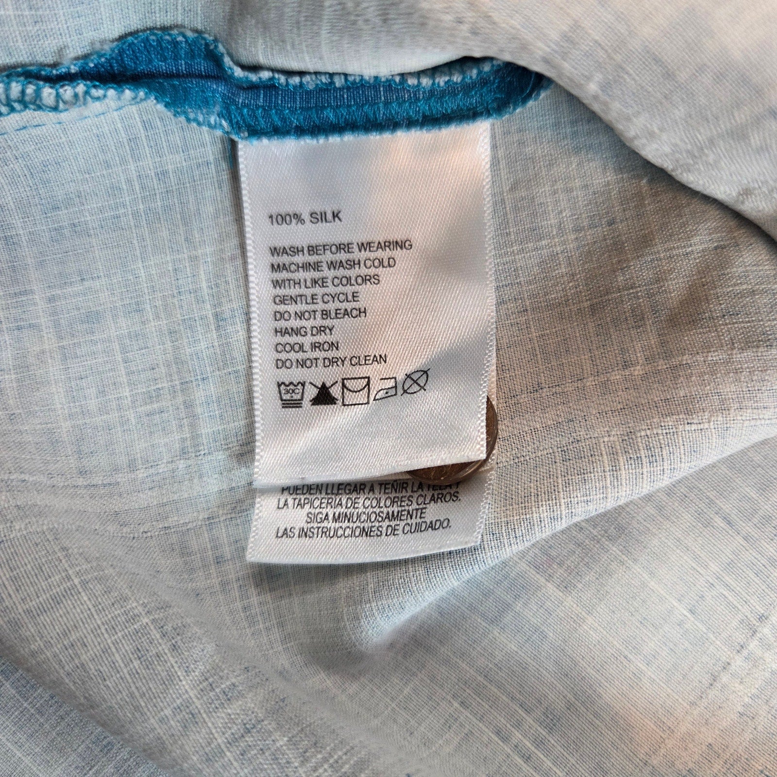 Tommy Bahama TB93 Blue Silk Button Down Shirt Men’s XXL Short Sleeve