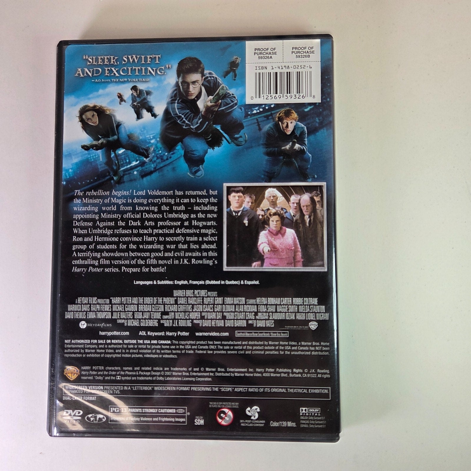 Harry Potter and the Order of the Phoenix (DVD, 2007, Widescreen)