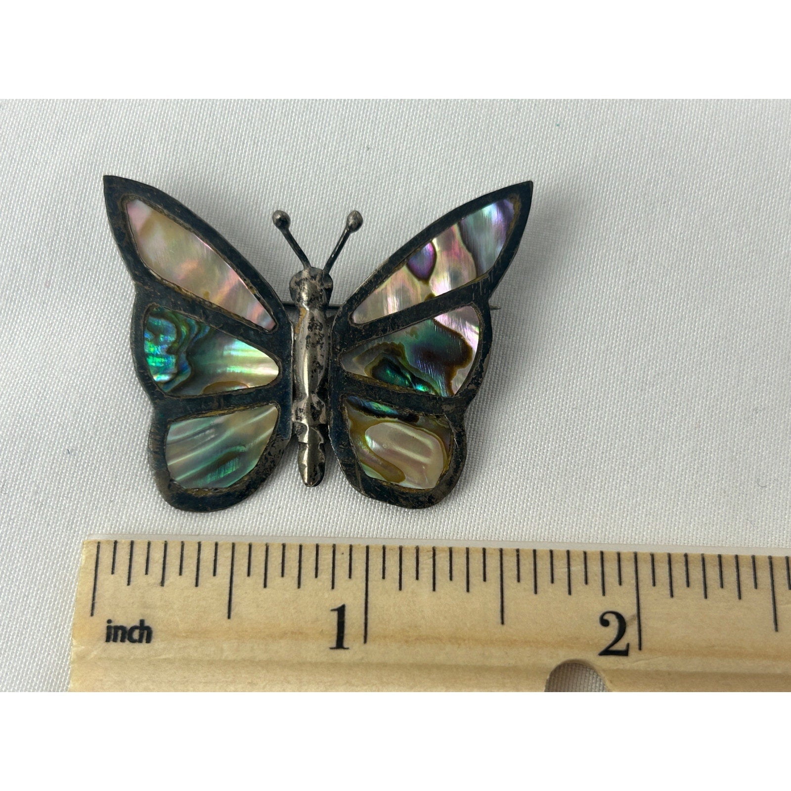 Mexico 925 Sterling Silver Abalone Vintage Brooches Mid Century Modern Lot 4