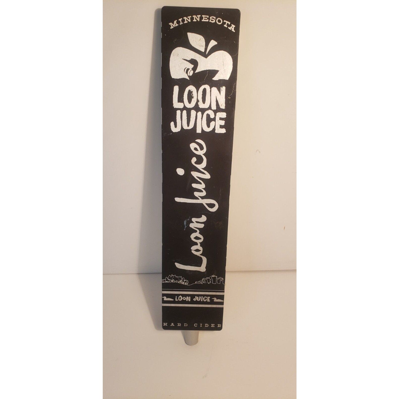 Loon Juice Minnesota Hard Cider Metal Beer Tap Handle 11.75”