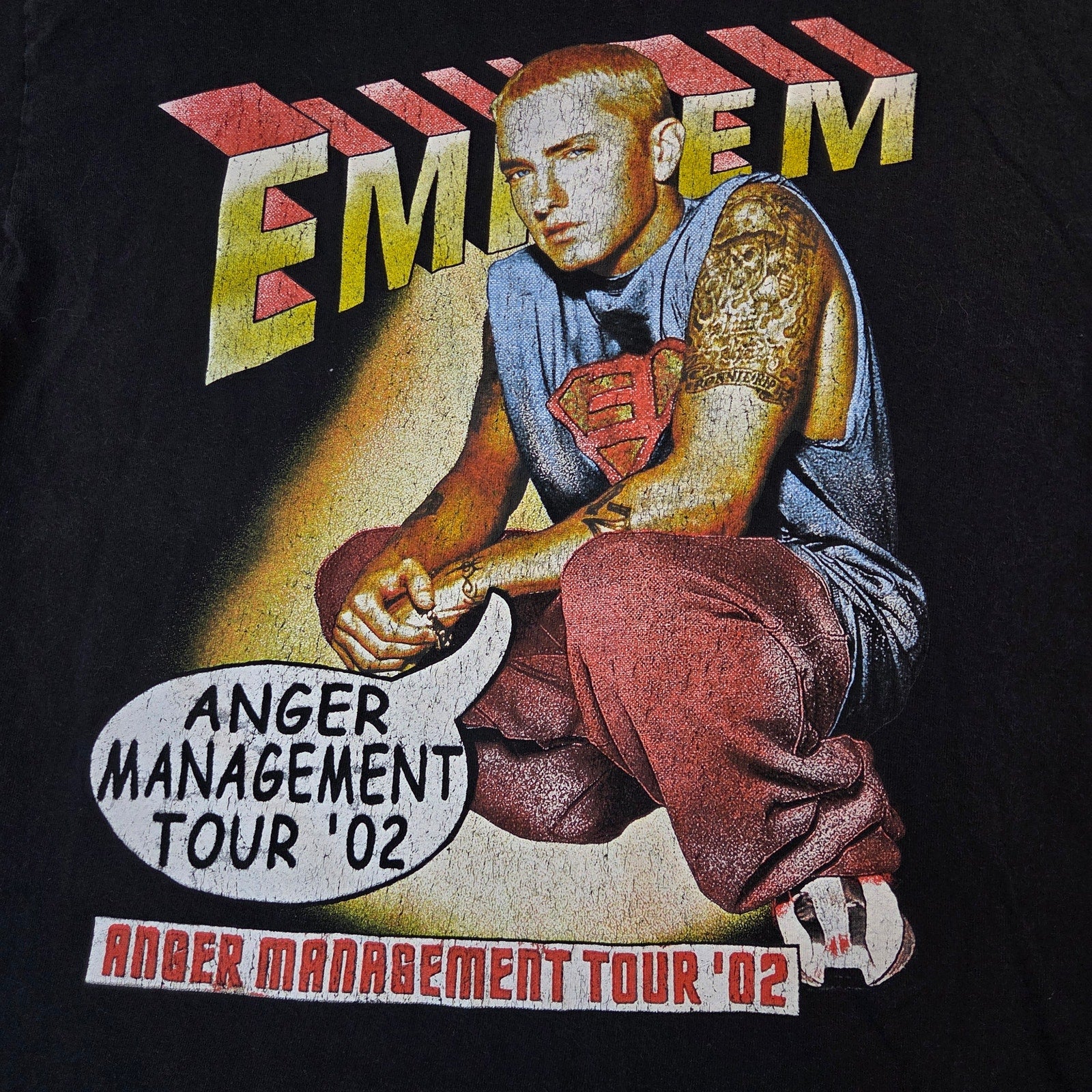 Eminem Anger Management Tour 02 Graphic T Shirt Black Adult Medium Rap Tee
