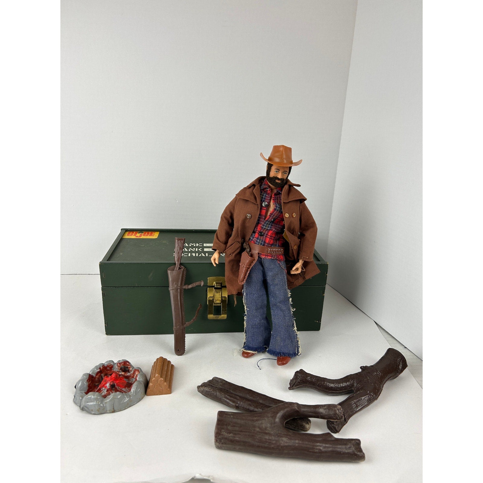 Vintage GI Joe AT Wild West Cowboy bearded figure outfit lot Hasbro 12 inch