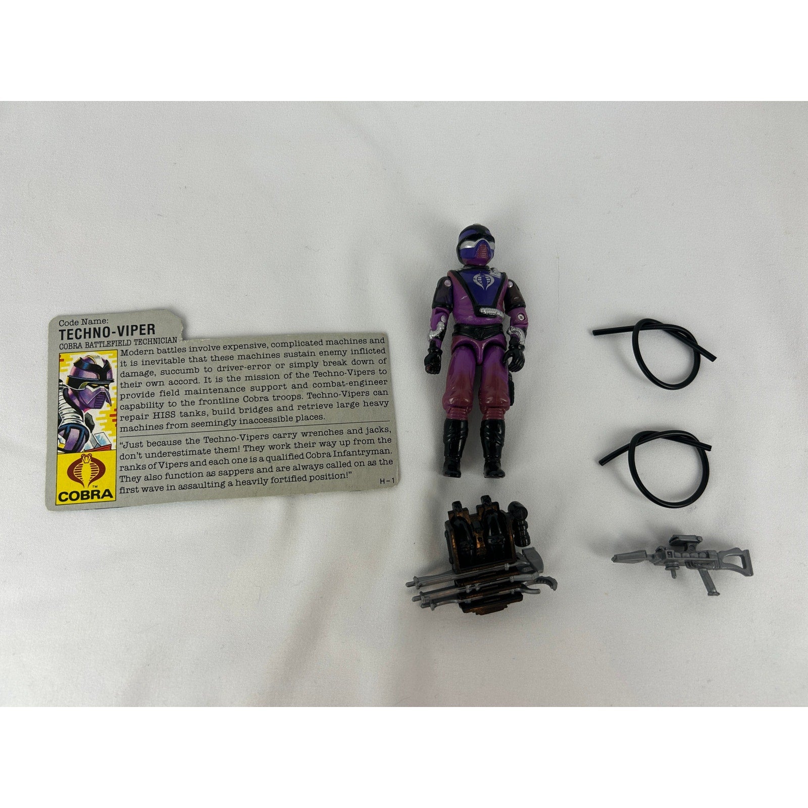 GI Joe Cobra Techno Viper Action Figure 1987 Hasbro Complete w File Card