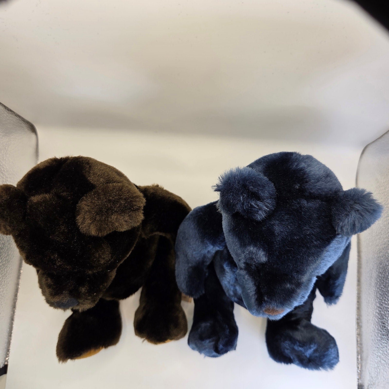 Velvete by Greek Plush Bears Lot of 2 Brown & Blue Stuffed Animals